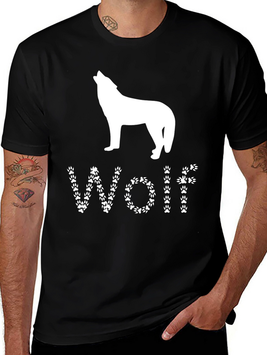 Wolf Silhouette Paw Print T-Shirt