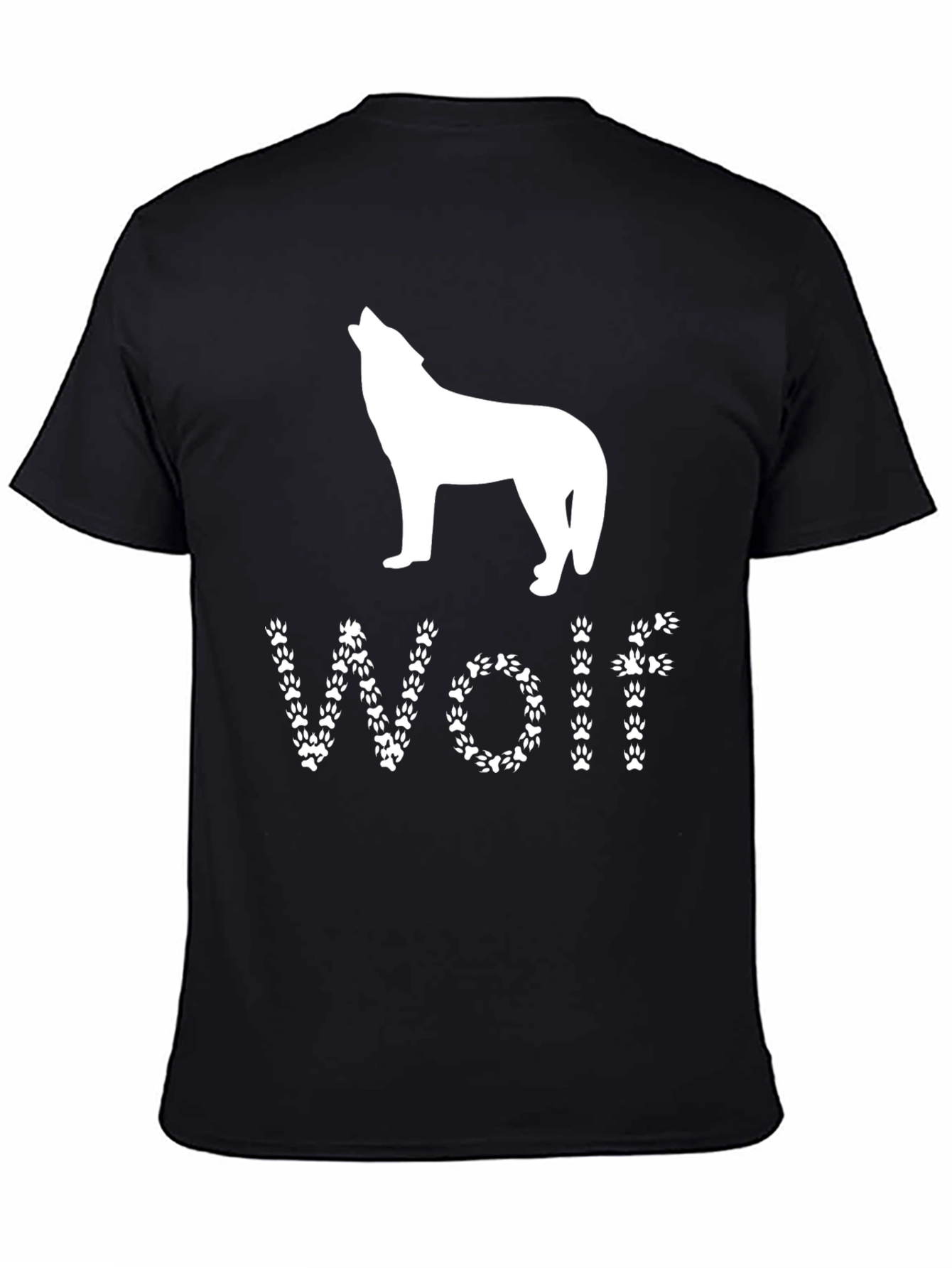 Wolf Silhouette Paw Print T-Shirt