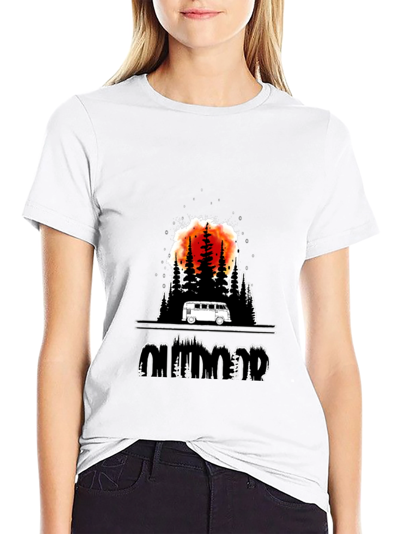 Outdoor Adventure Graphic Tee - Black