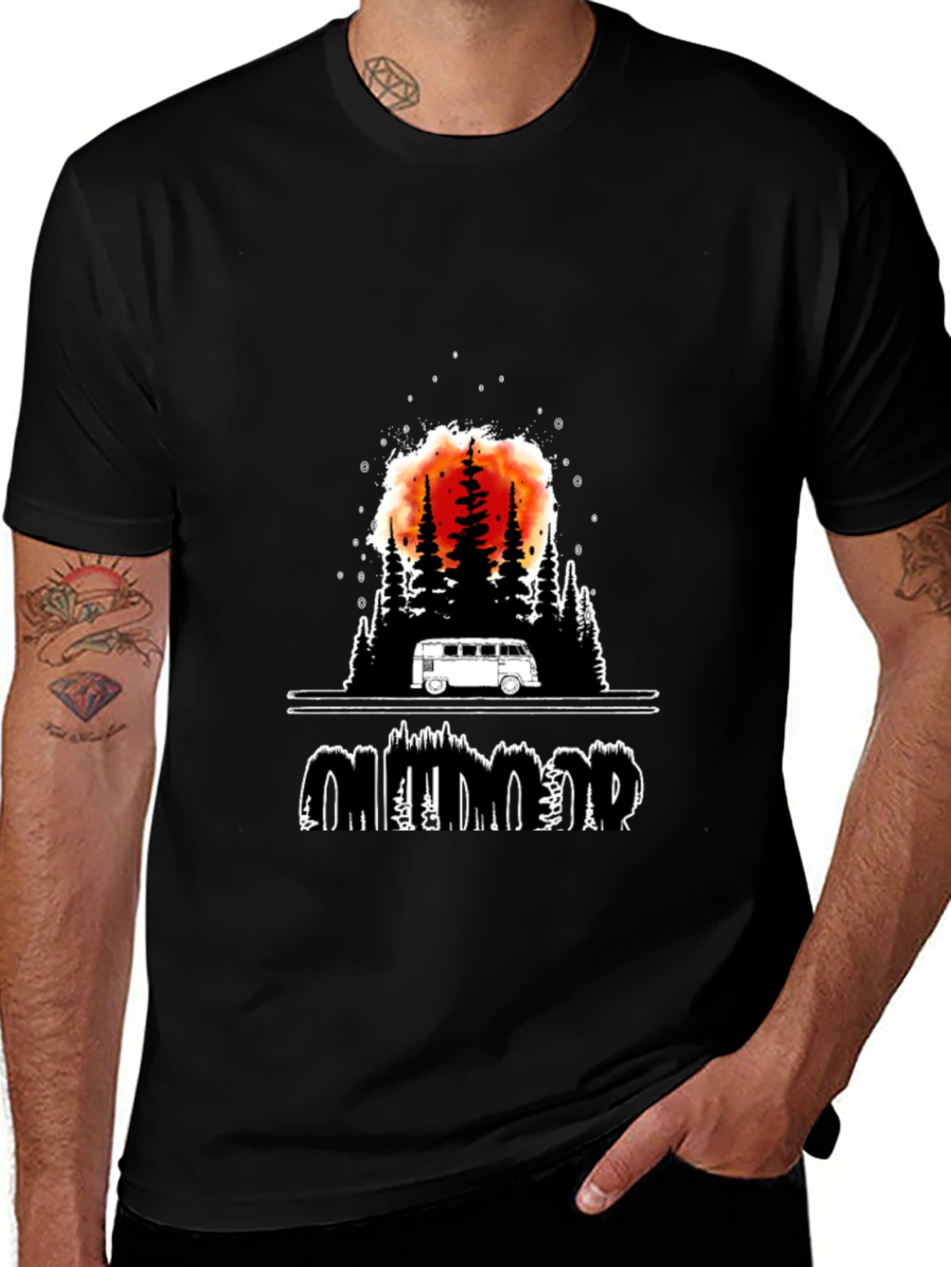 Outdoor Adventure Graphic Tee - Black
