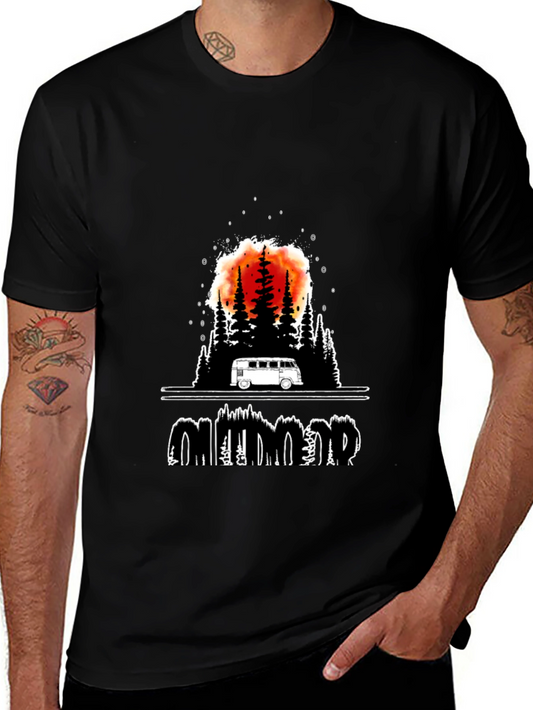 Outdoor Adventure Graphic Tee - Black