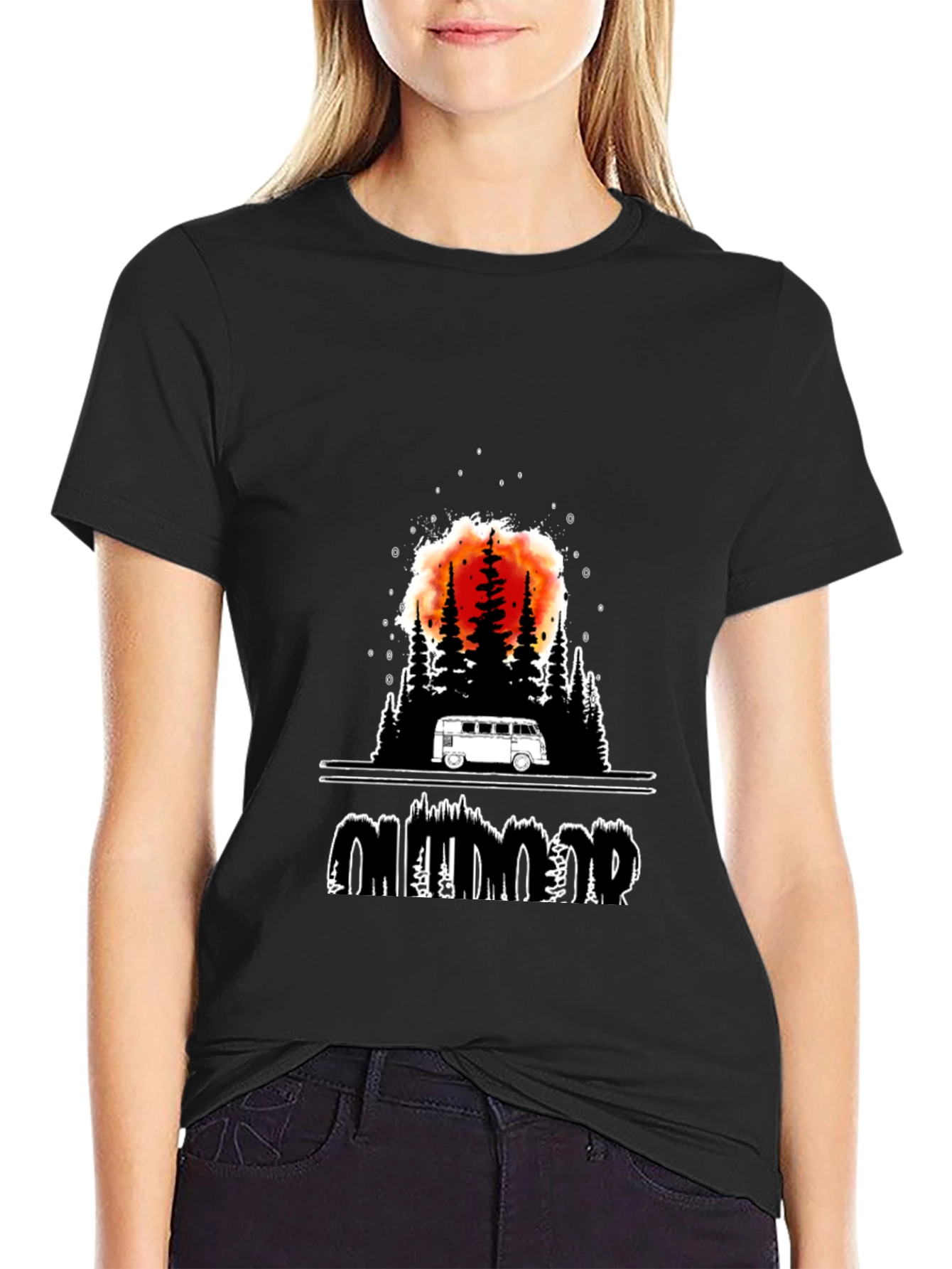 Outdoor Adventure Graphic Tee - Black