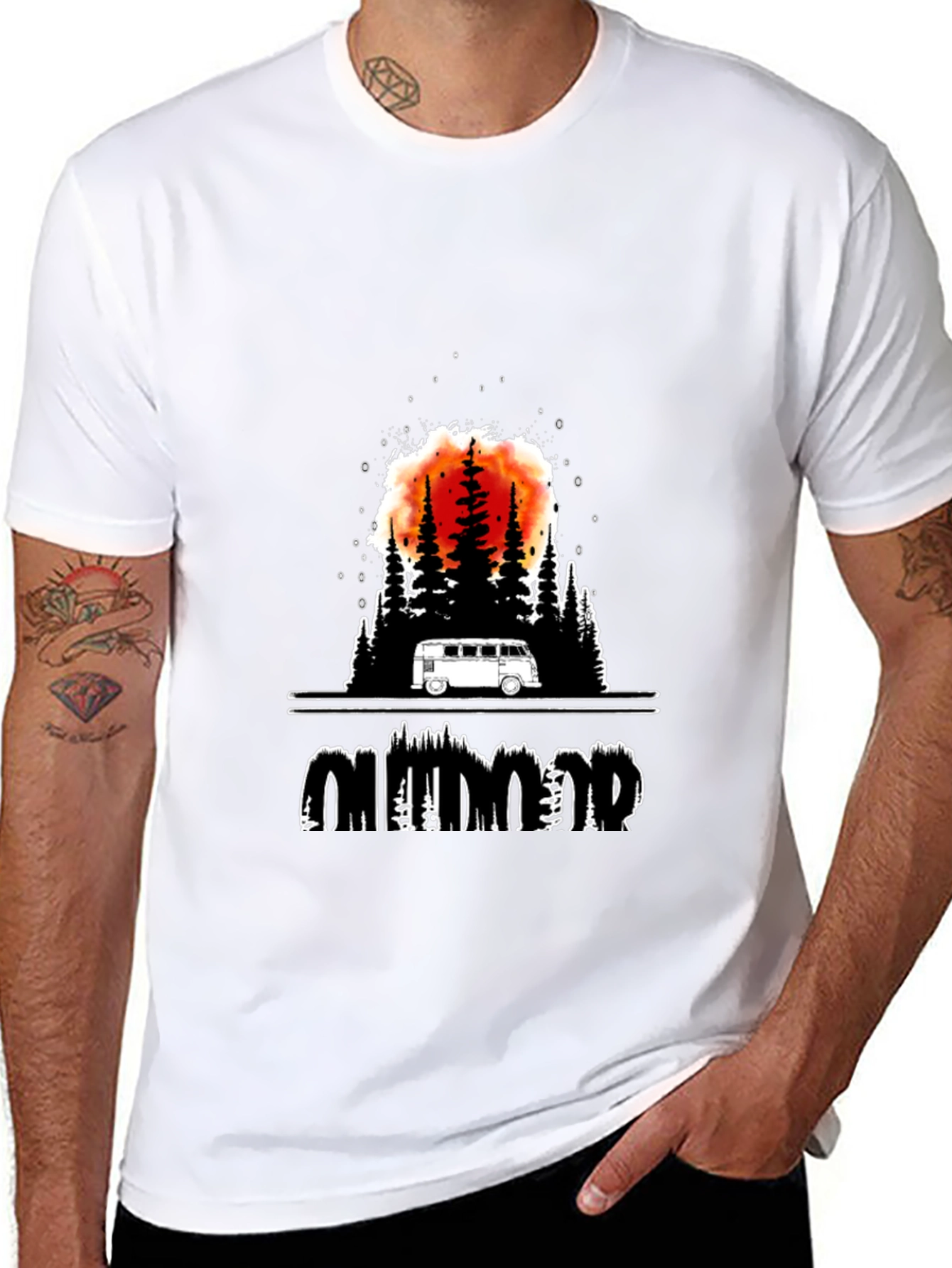 Outdoor Adventure Graphic Tee - Black