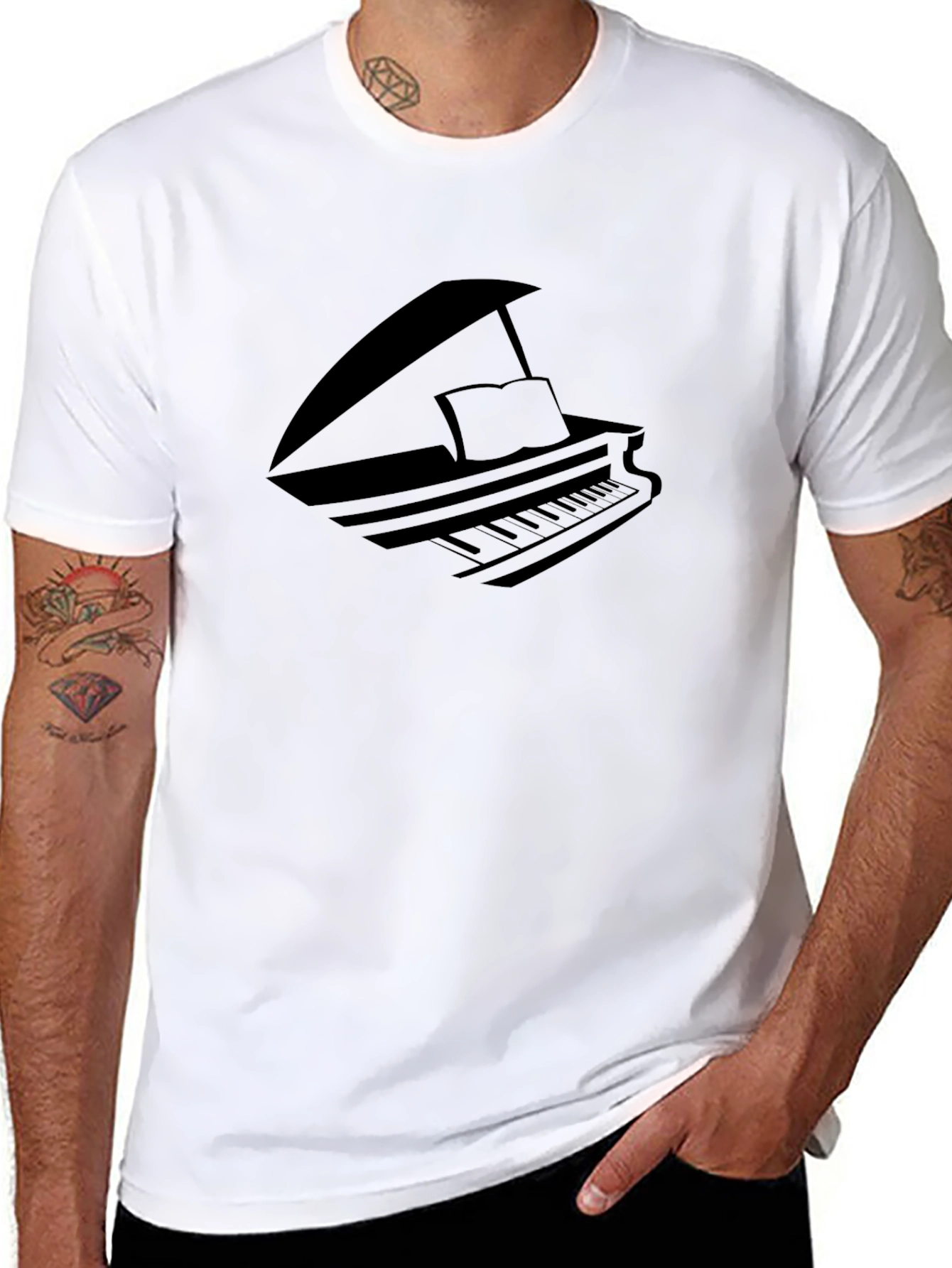 Piano Graphic T-Shirt - Classic Style