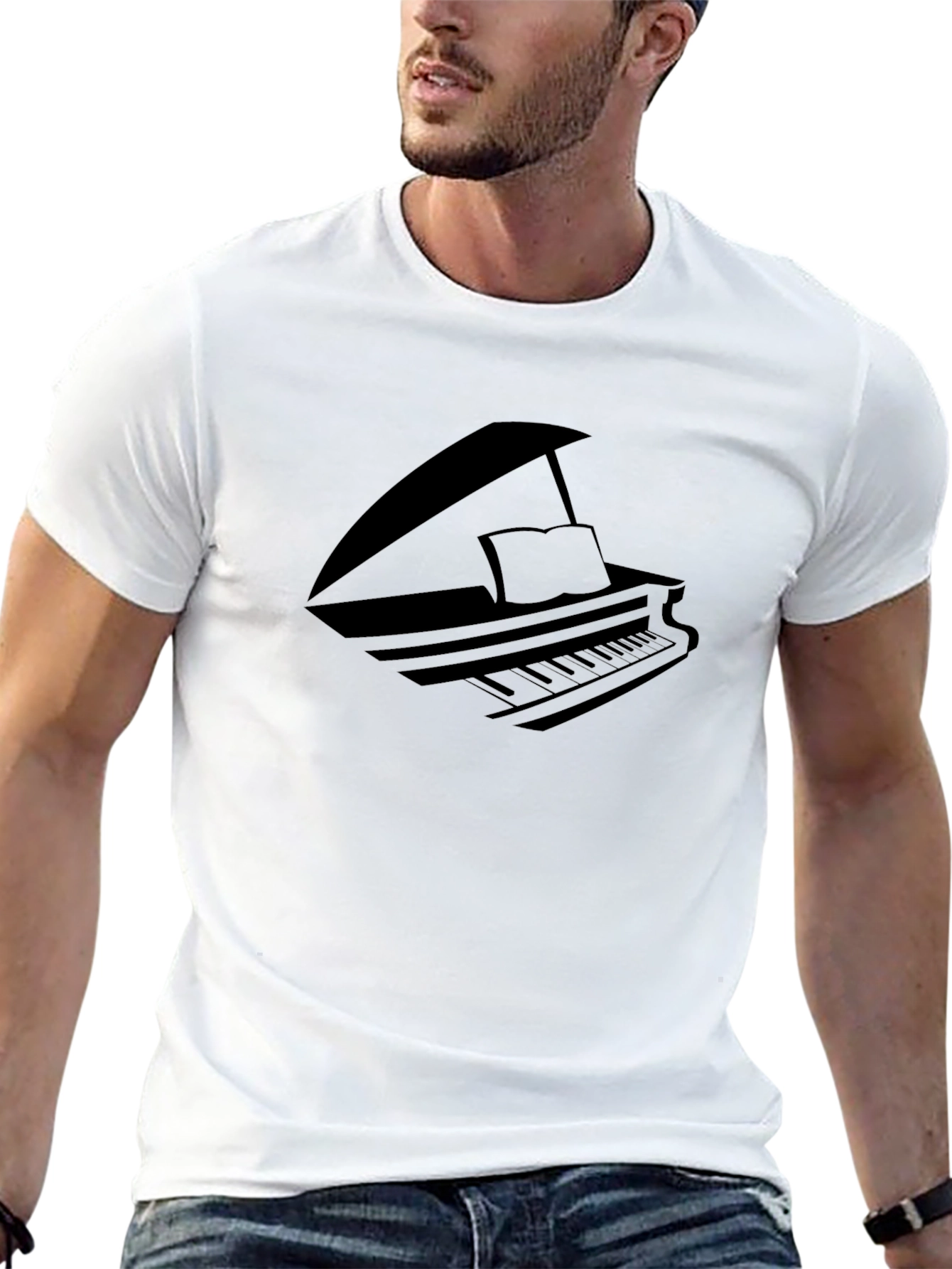 Piano Graphic T-Shirt - Classic Style