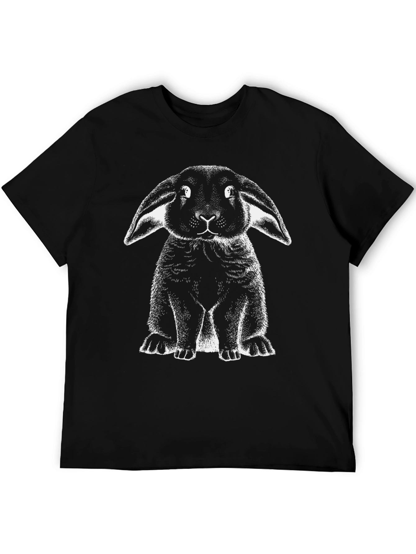 Black Rabbit Graphic Tee | Unique Bunny Design Shirt