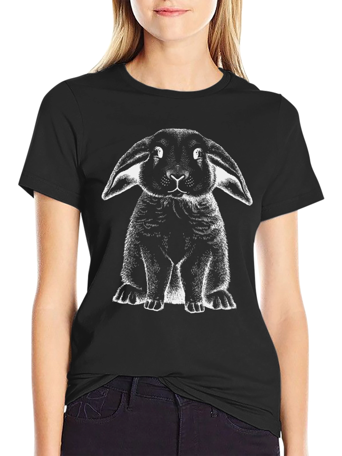 Black Rabbit Graphic Tee | Unique Bunny Design Shirt