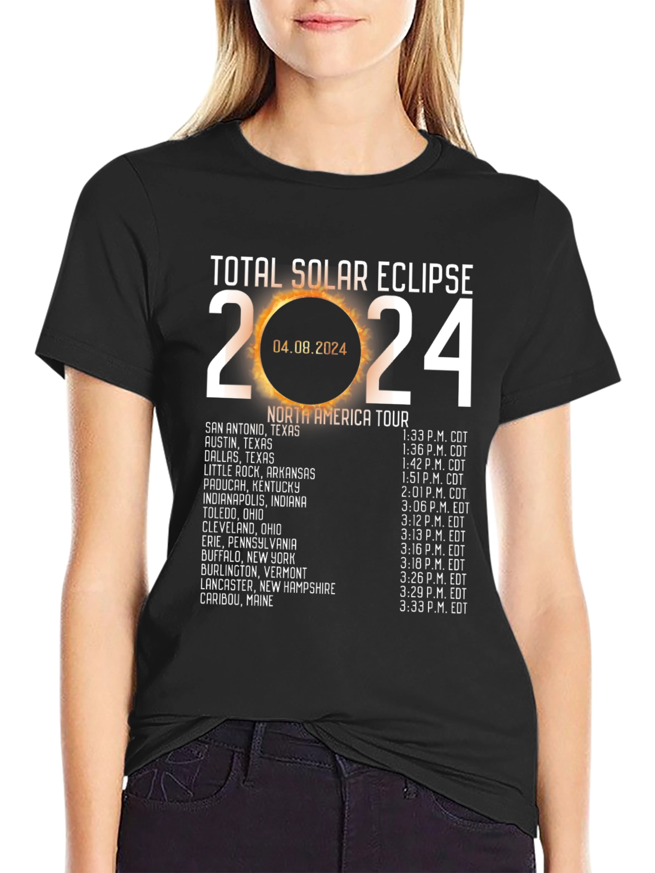 Total Solar Eclipse 2024 Tour T-Shirt