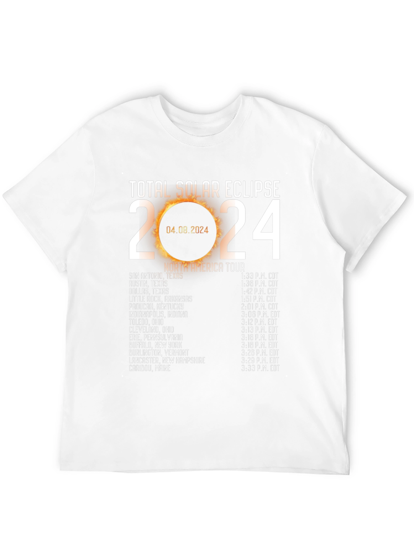 Total Solar Eclipse 2024 Tour T-Shirt