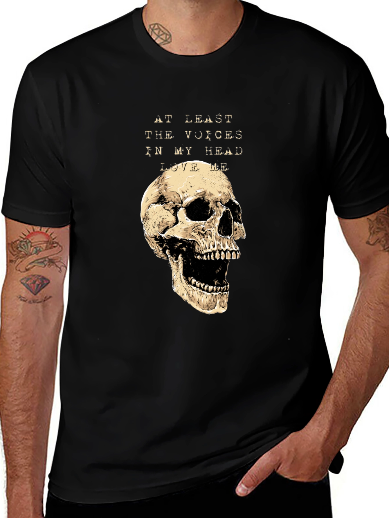 Skull Graphic Tee: Voices in My Head T-Shirt