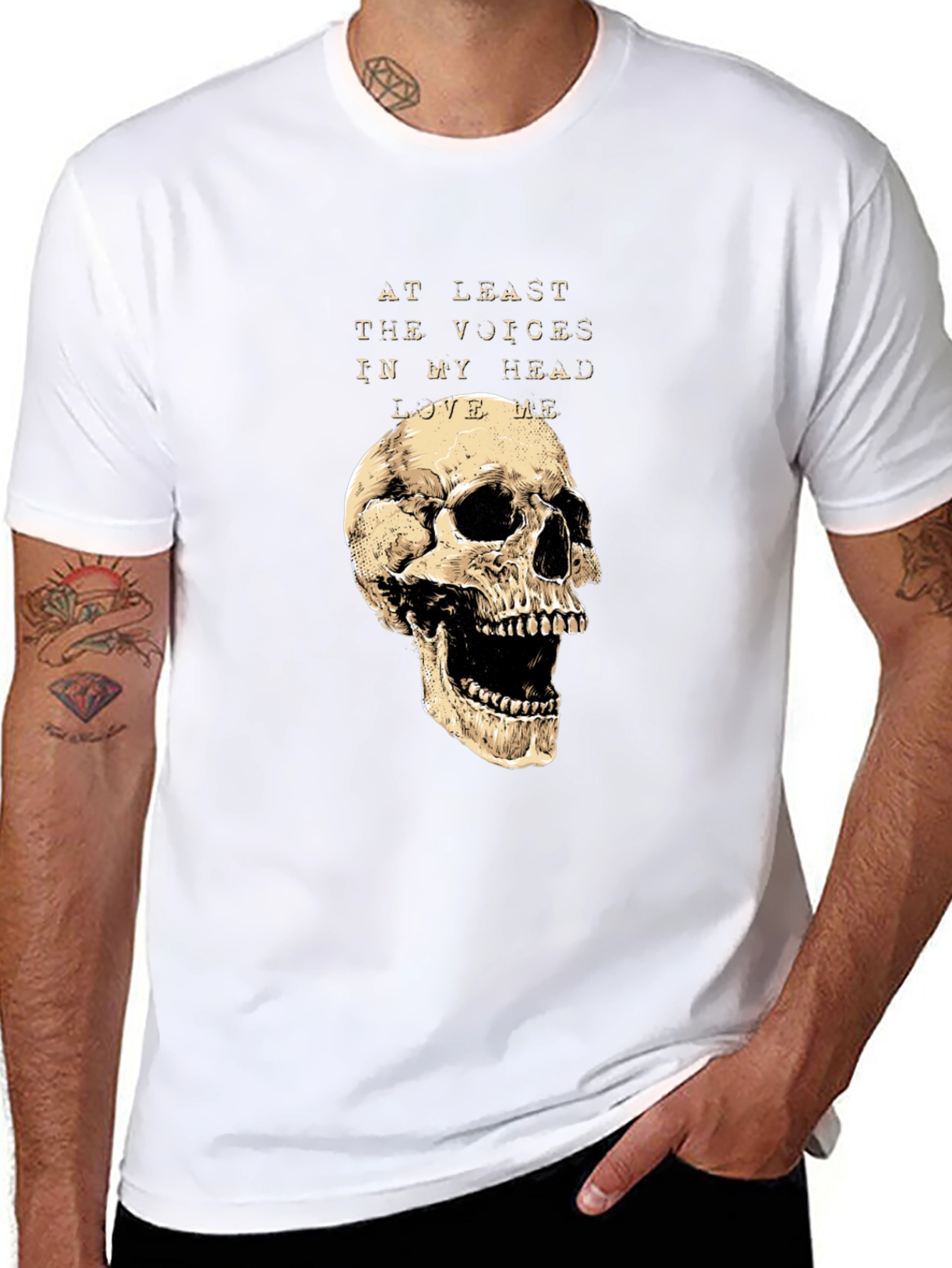 Skull Graphic Tee: Voices in My Head T-Shirt
