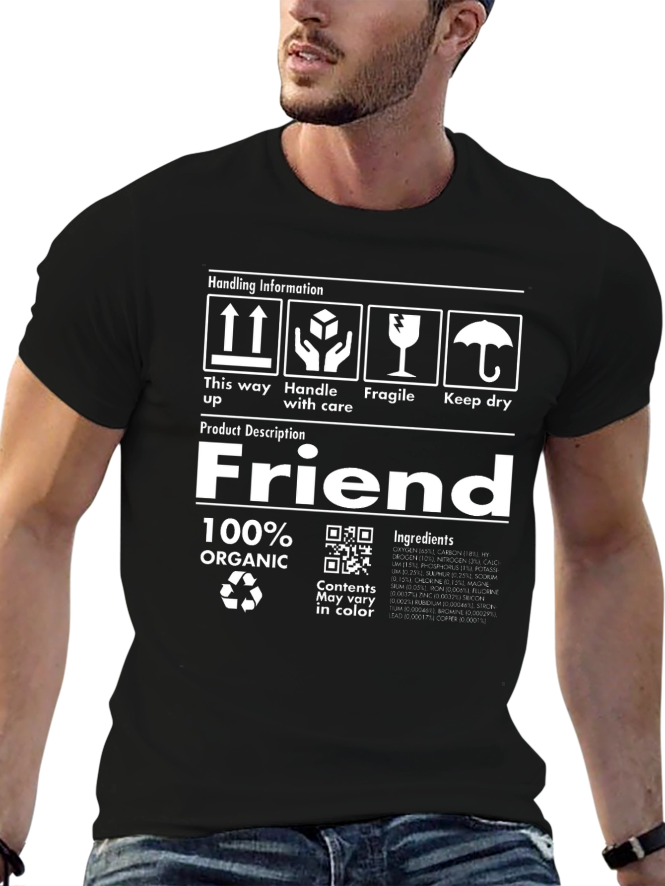 Humorous Friend Organic Cotton Graphic T-Shirt