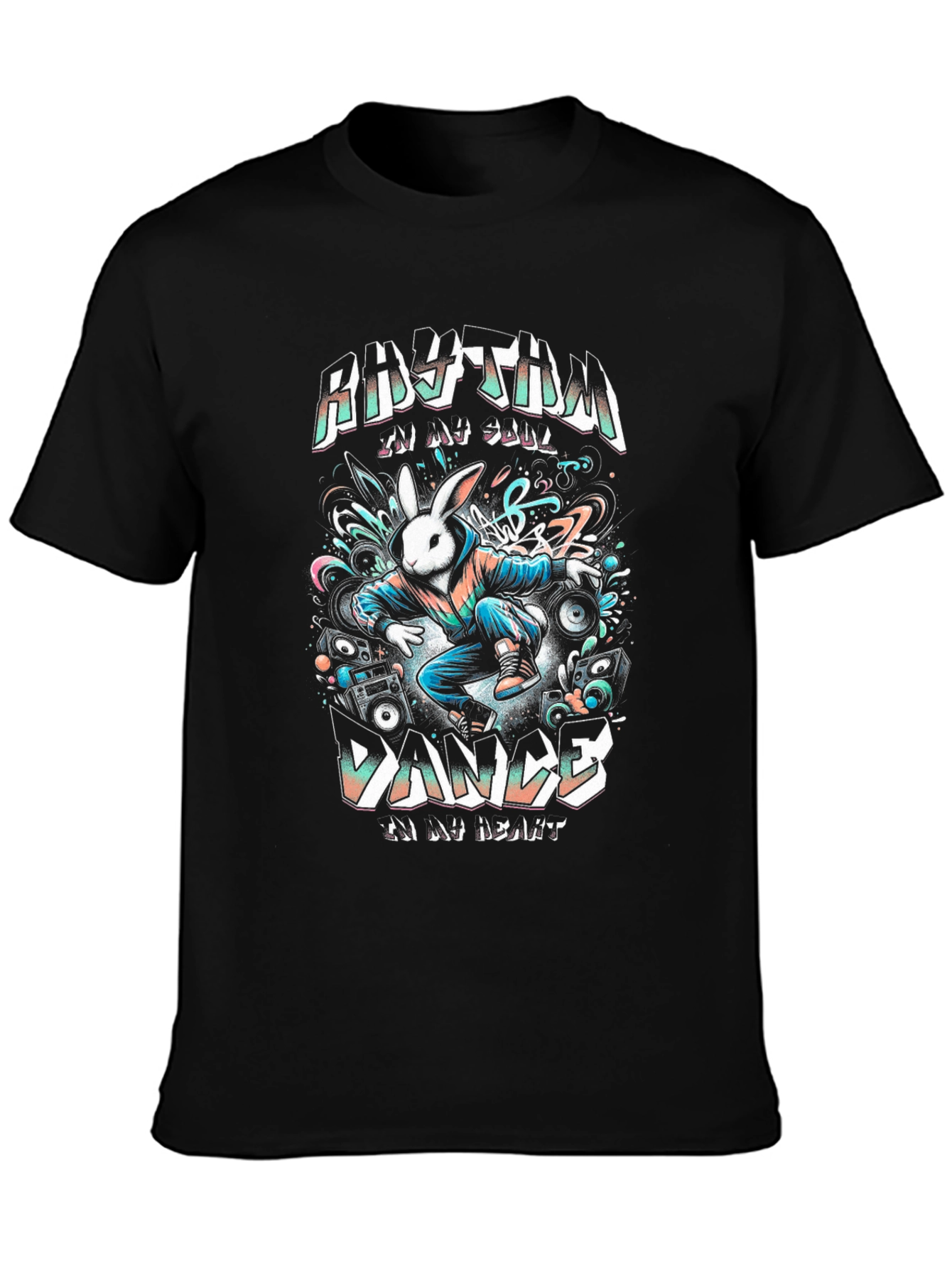 Rhythm Dance T-Shirt - Bunny DJ Graphic Tee