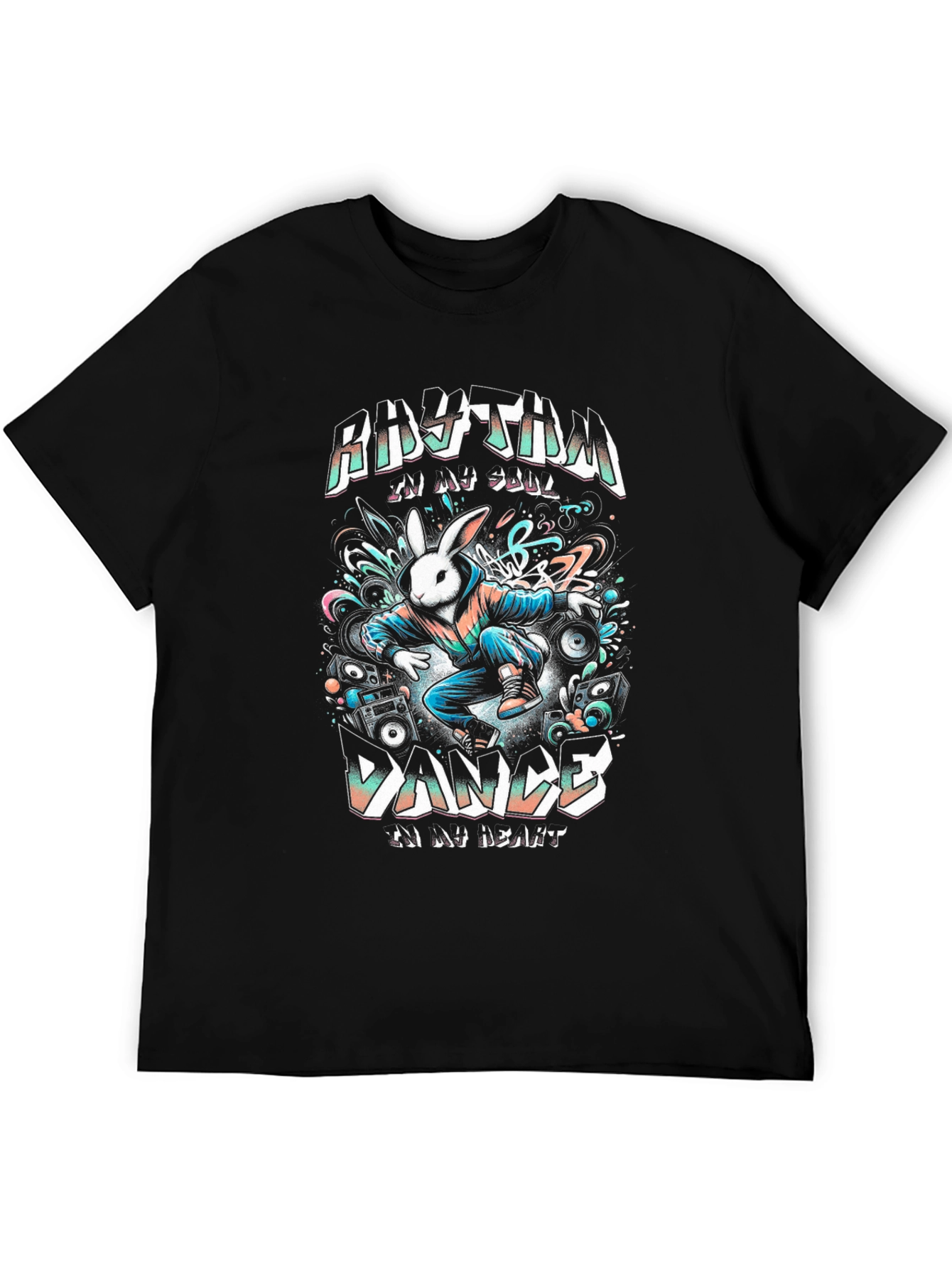 Rhythm Dance T-Shirt - Bunny DJ Graphic Tee