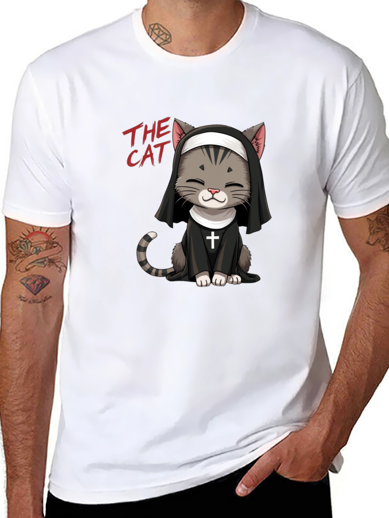 Nun Cat T-Shirt - Funny Cat Lover Tee