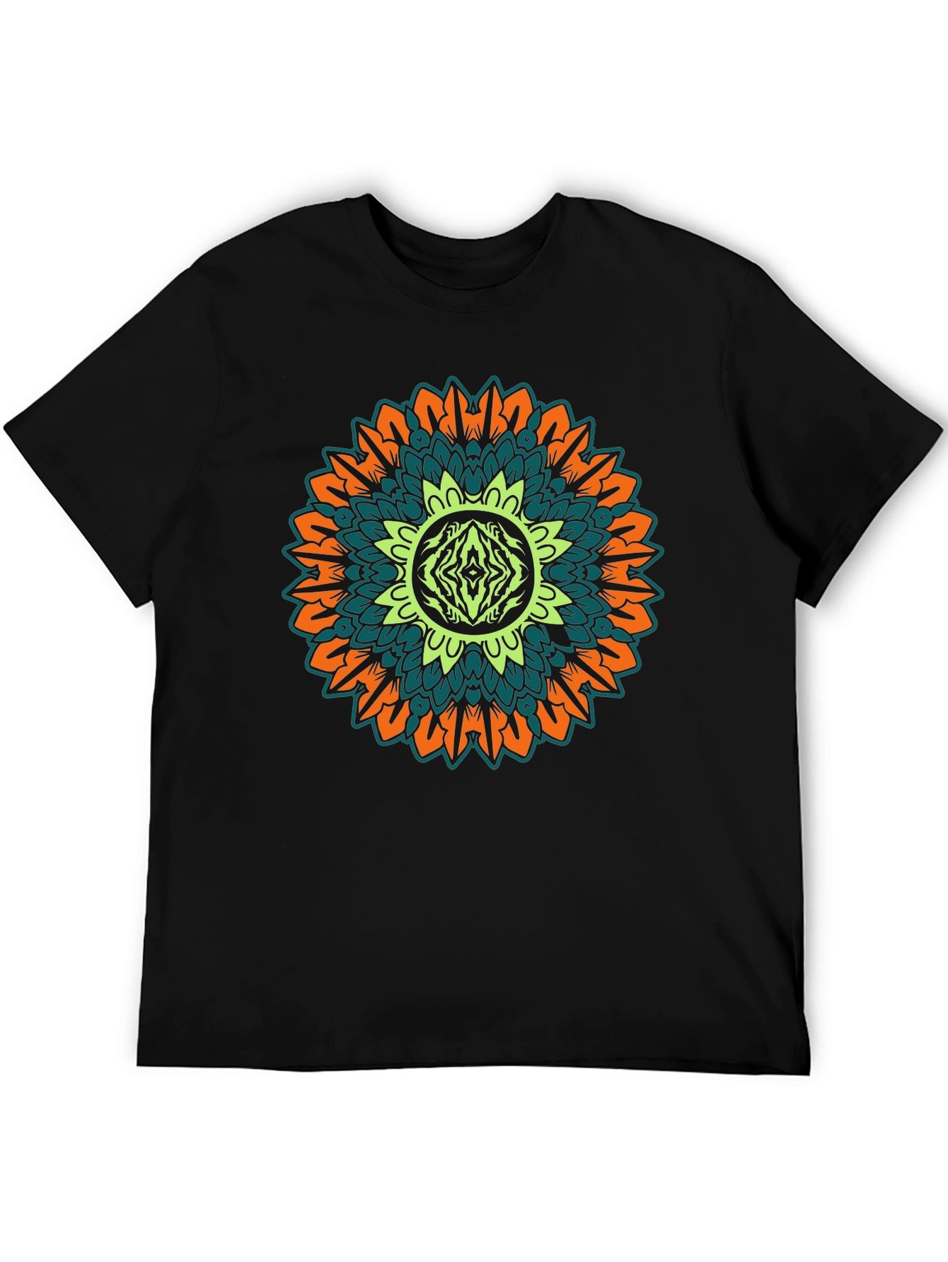 Mandala Graphic Print Black T-Shirt