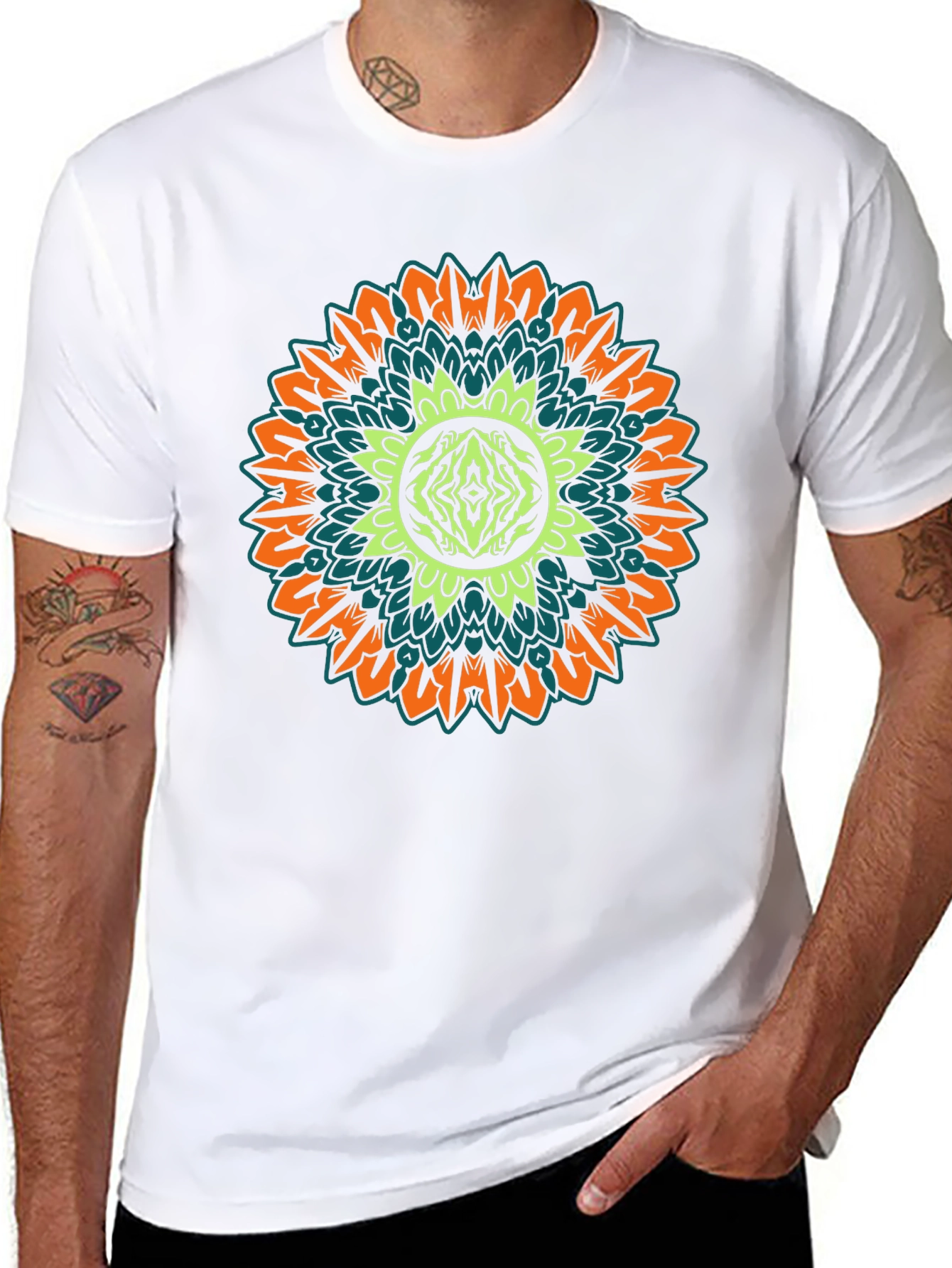 Mandala Graphic Print Black T-Shirt
