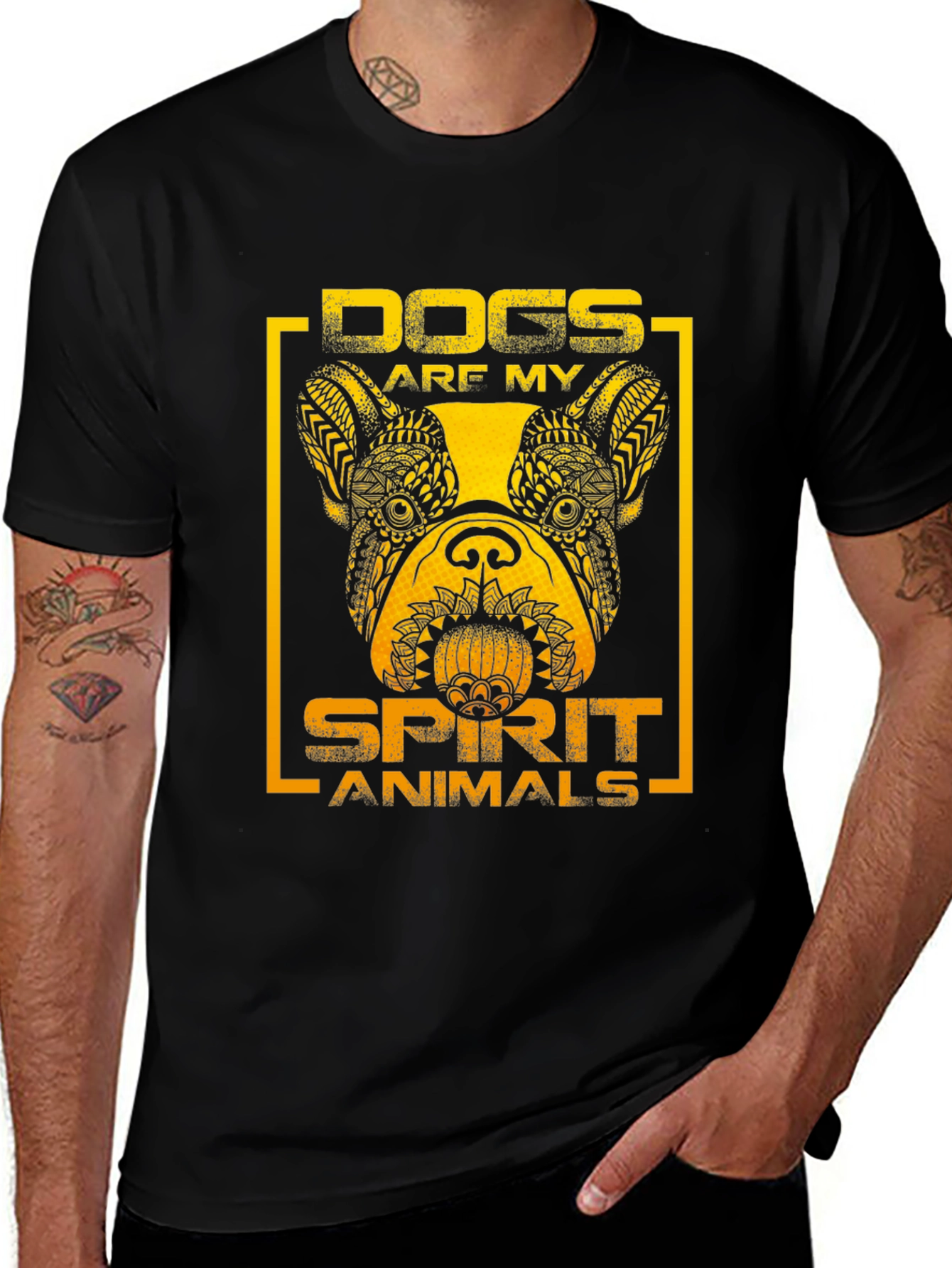 Dogs Are My Spirit Animals T-Shirt – Artistic Dog Lover Tee