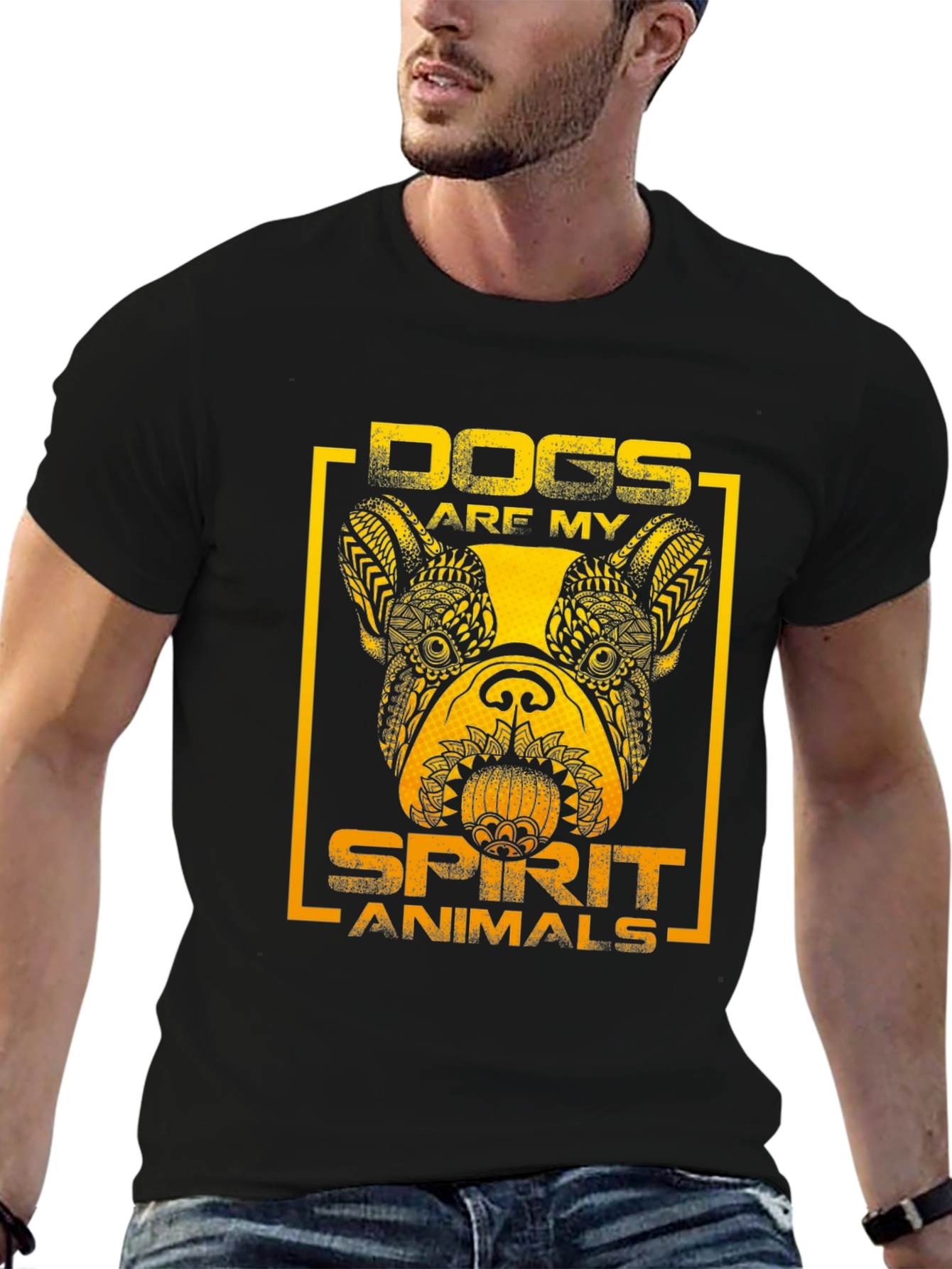Dogs Are My Spirit Animals T-Shirt – Artistic Dog Lover Tee