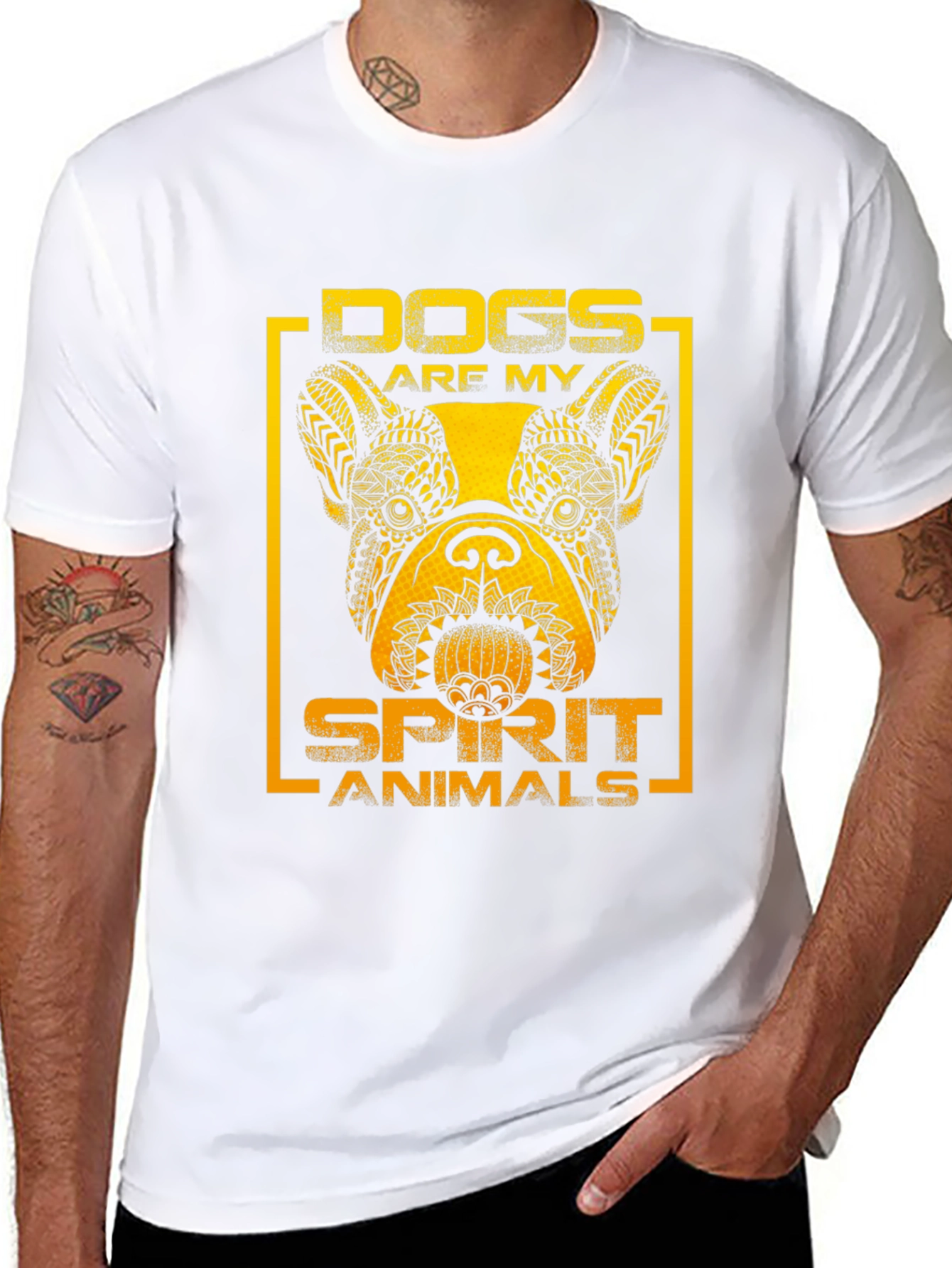 Dogs Are My Spirit Animals T-Shirt – Artistic Dog Lover Tee
