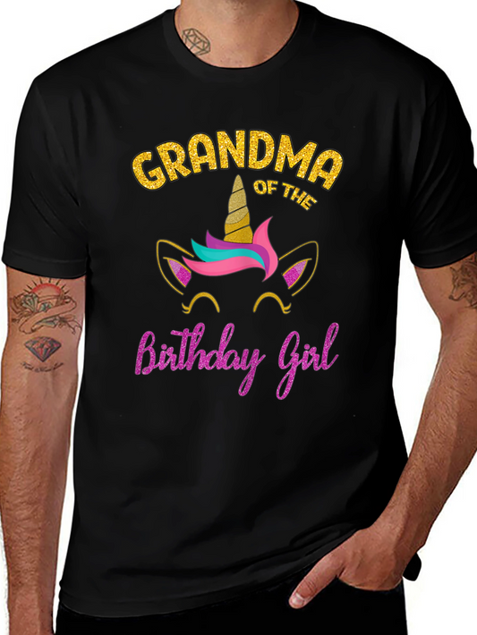 Grandma of the Birthday Girl Unicorn T-Shirt