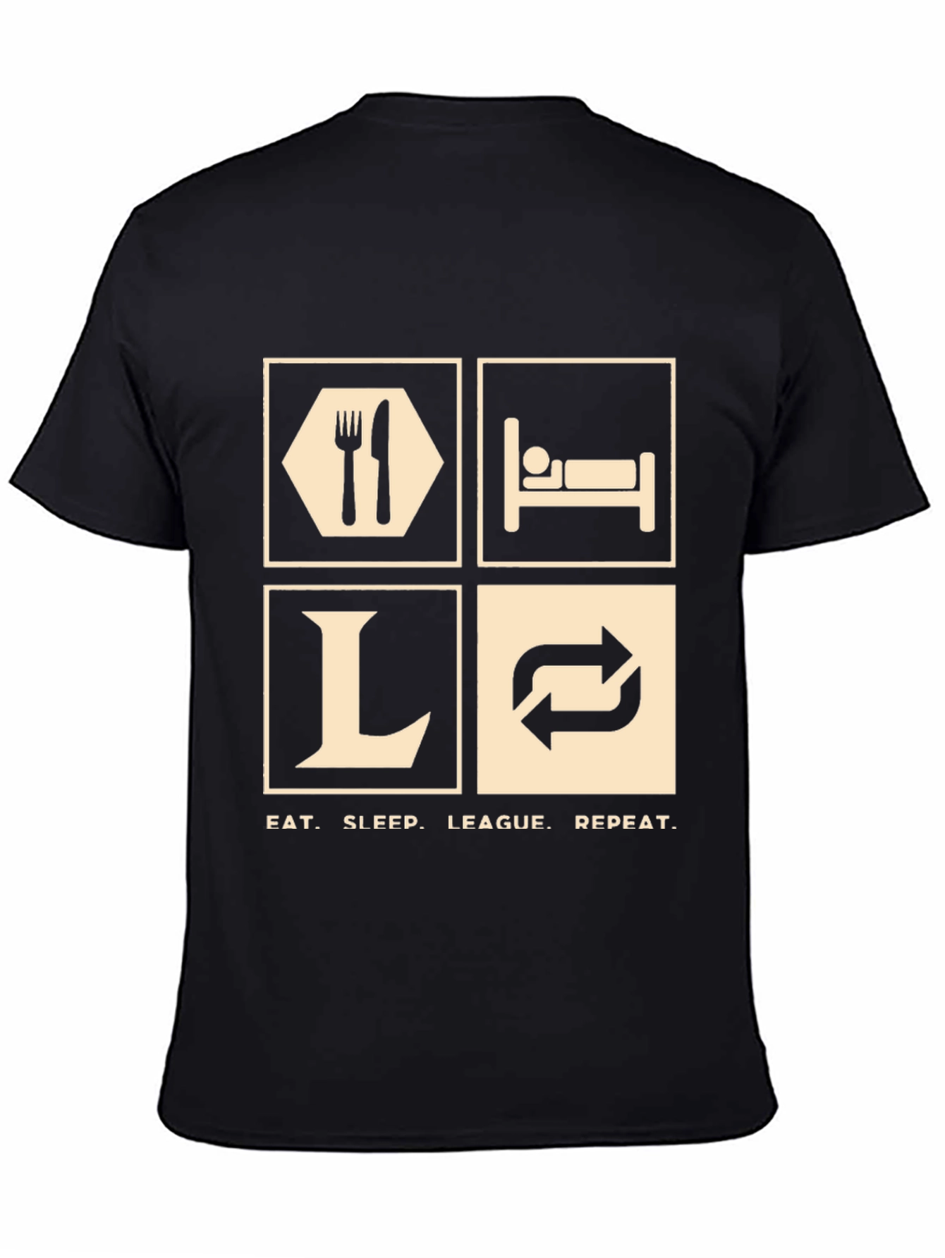 Eat Sleep League Repeat T-Shirt - Gamer Tee