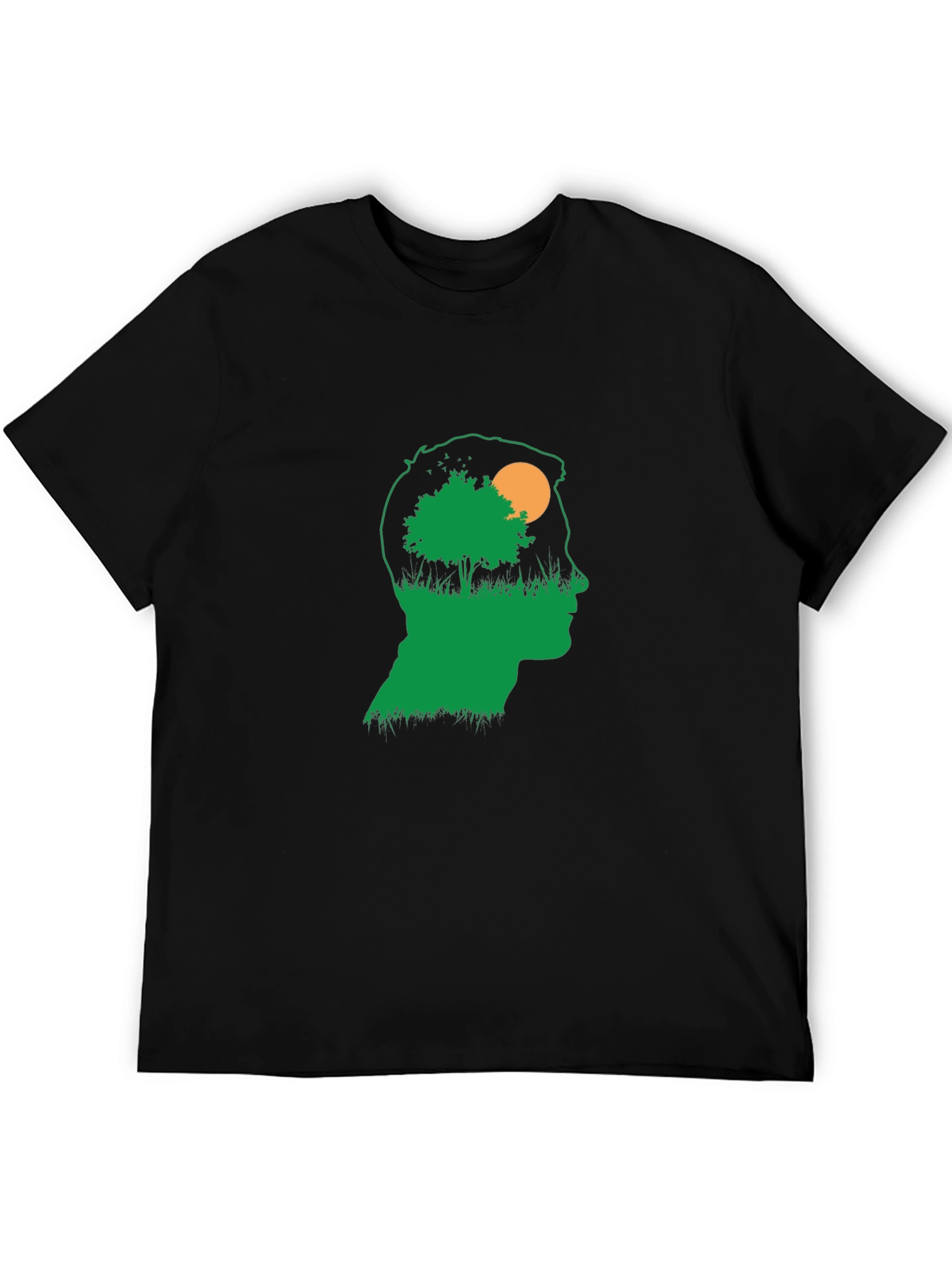 Nature Silhouette Graphic T-Shirt - Black