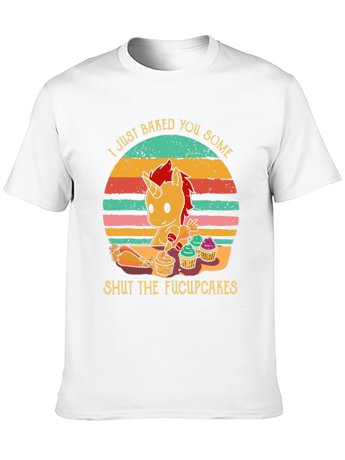 Funny Unicorn Baked Cupcakes Graphic Tee