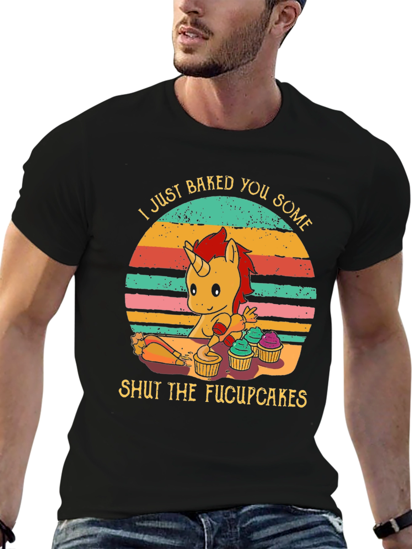 Funny Unicorn Baked Cupcakes Graphic Tee