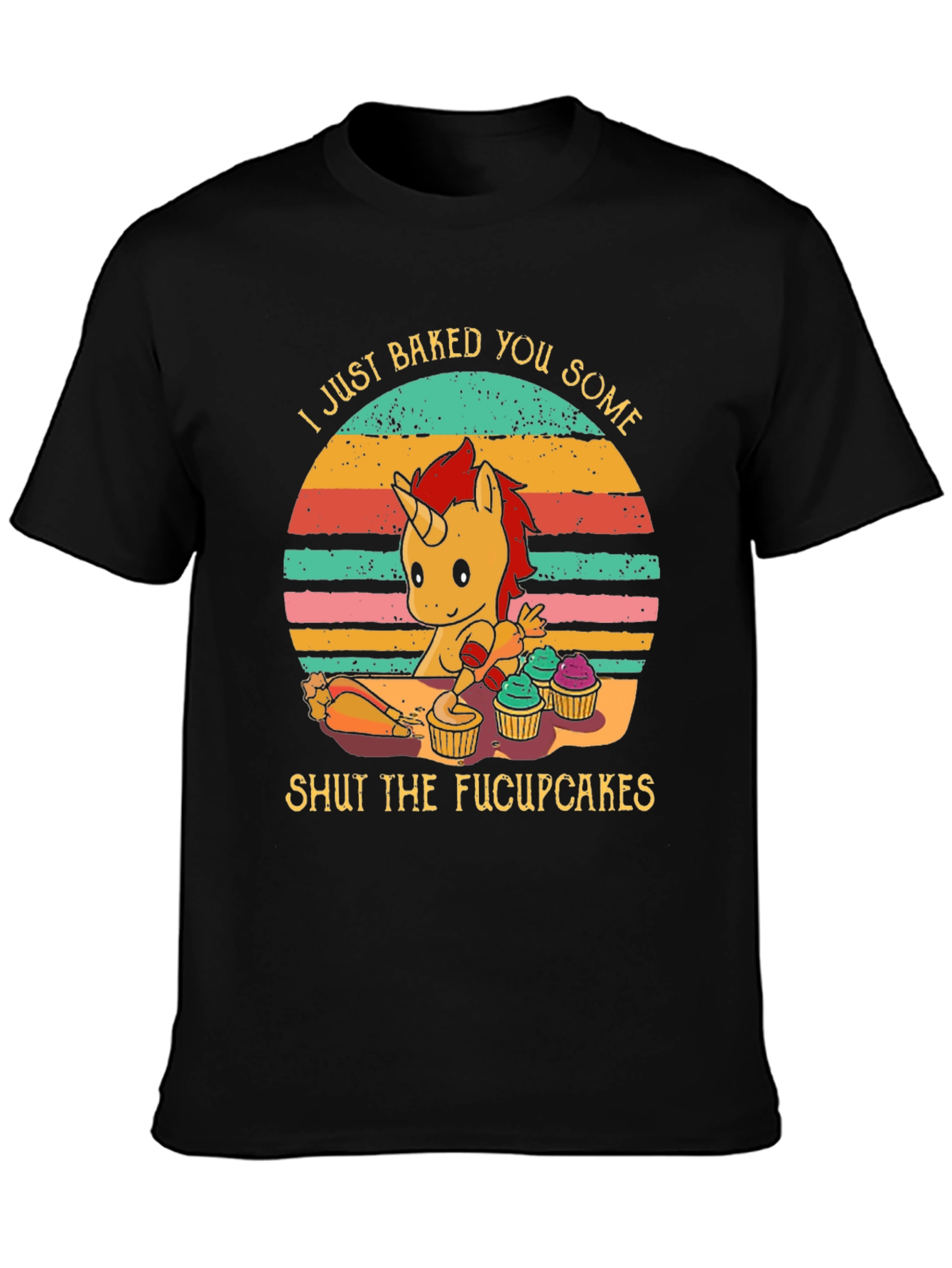 Funny Unicorn Baked Cupcakes Graphic Tee