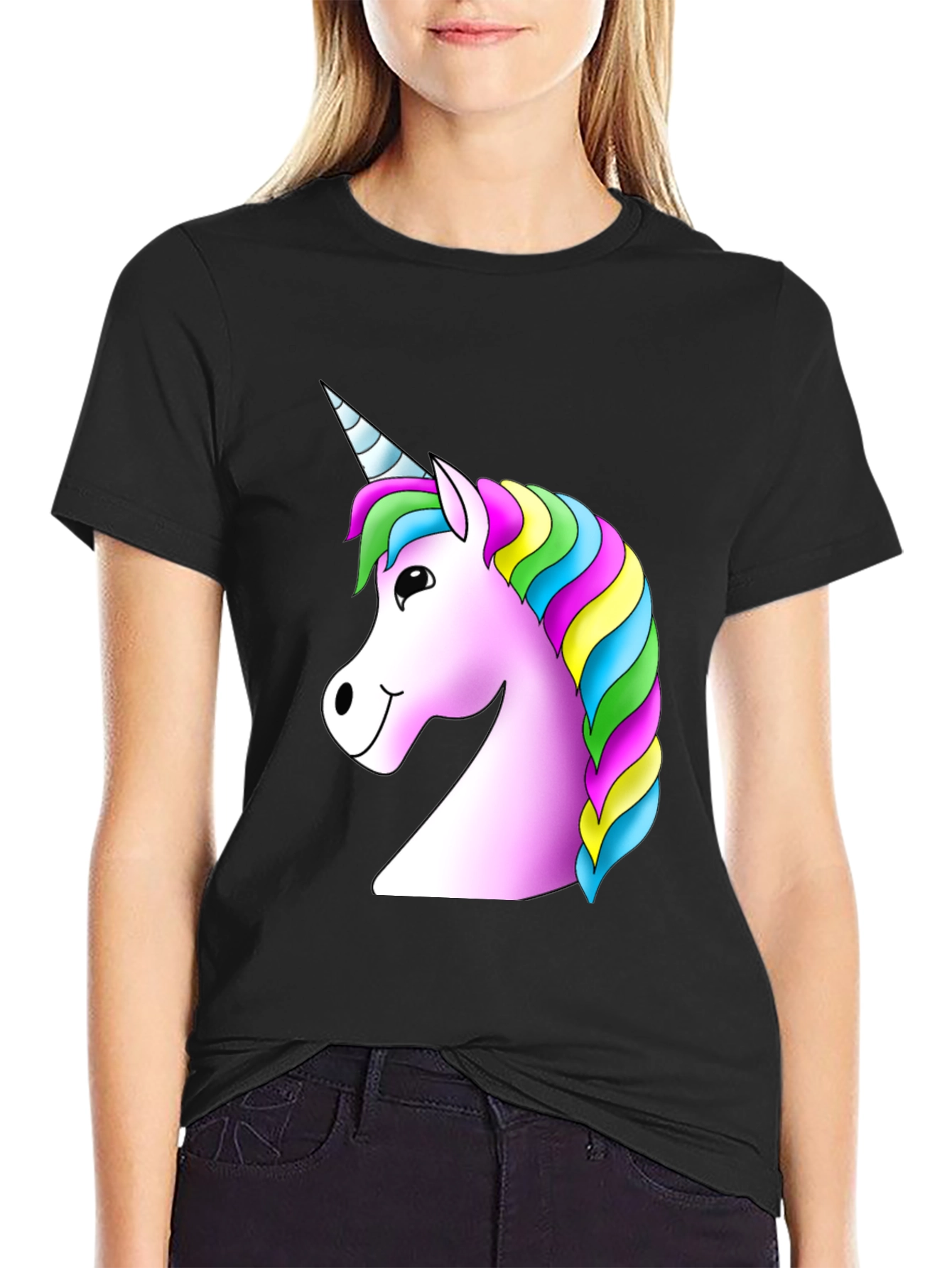 Unicorn Graphic Black T-Shirt