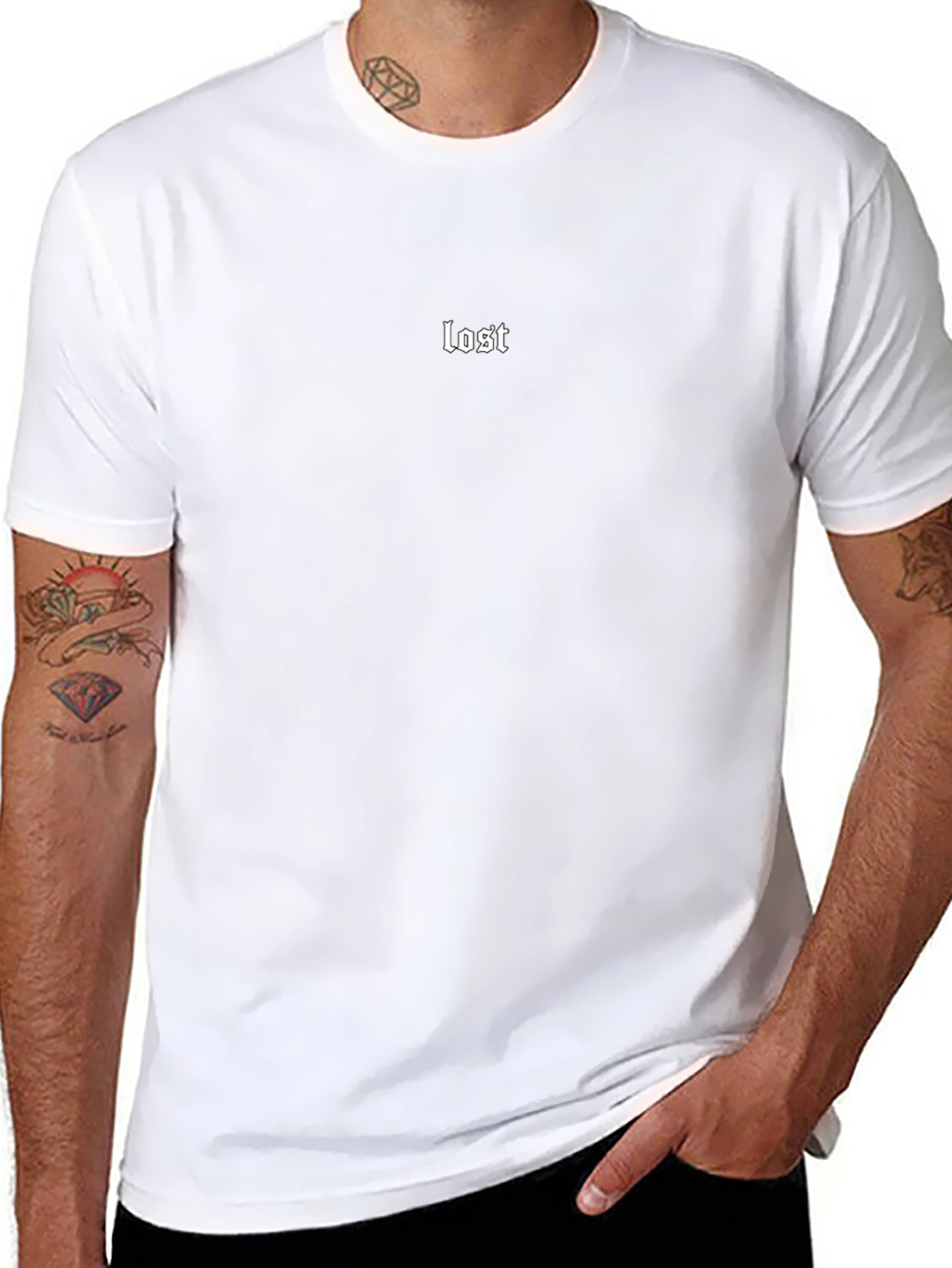 Lost Graphic Tee - Black Crew Neck