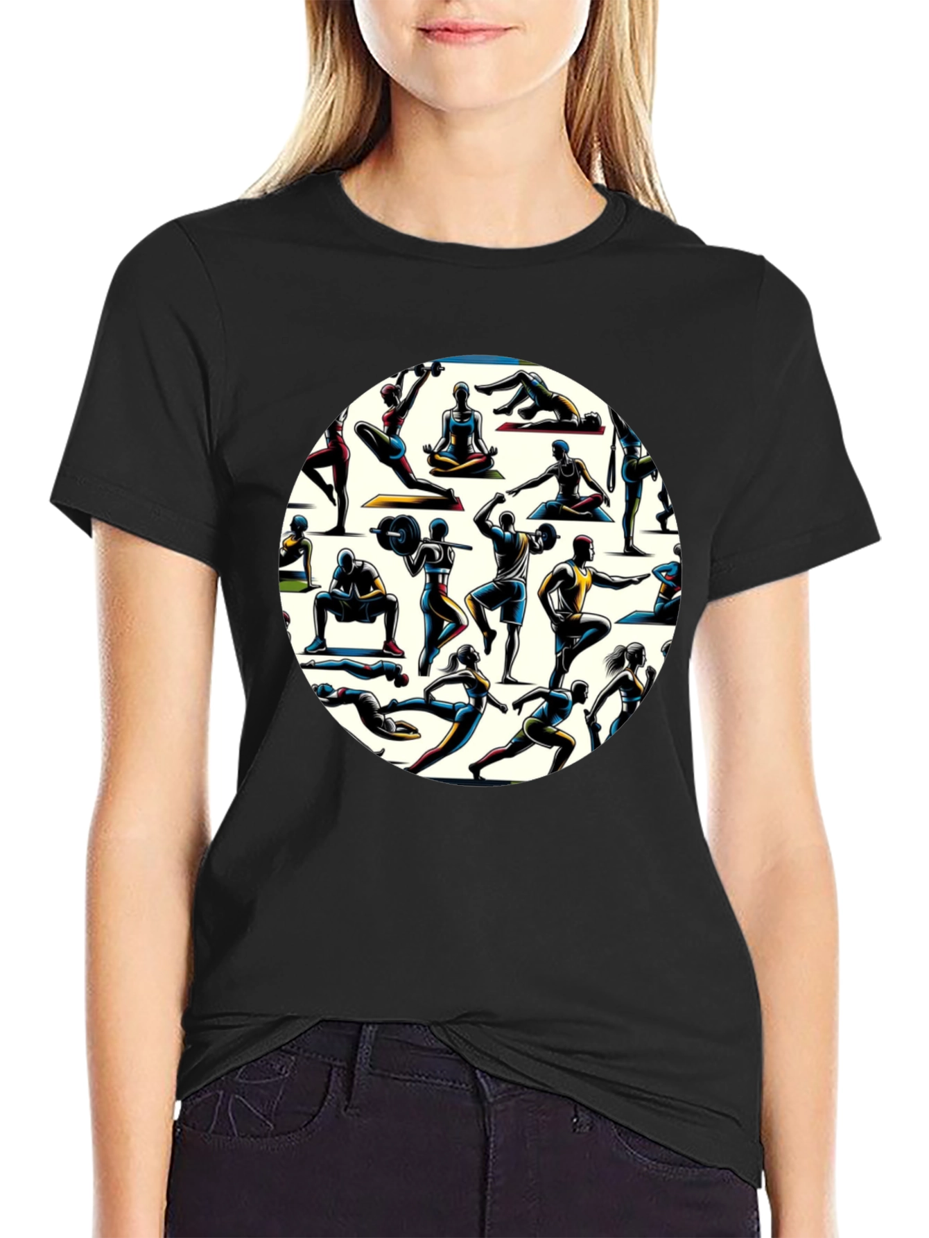 Fitness Circle Black T-Shirt