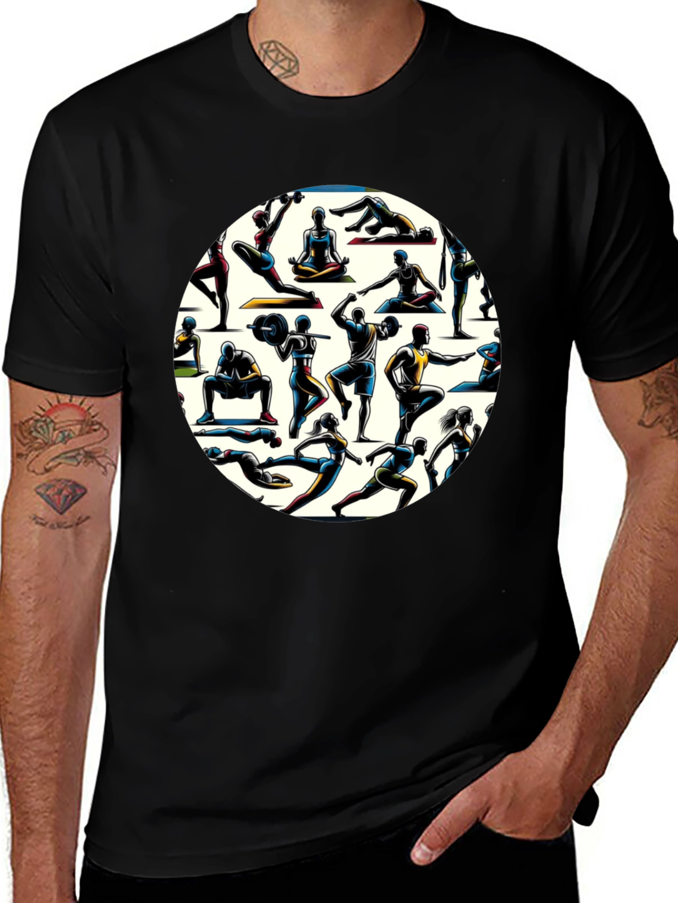 Fitness Circle Black T-Shirt