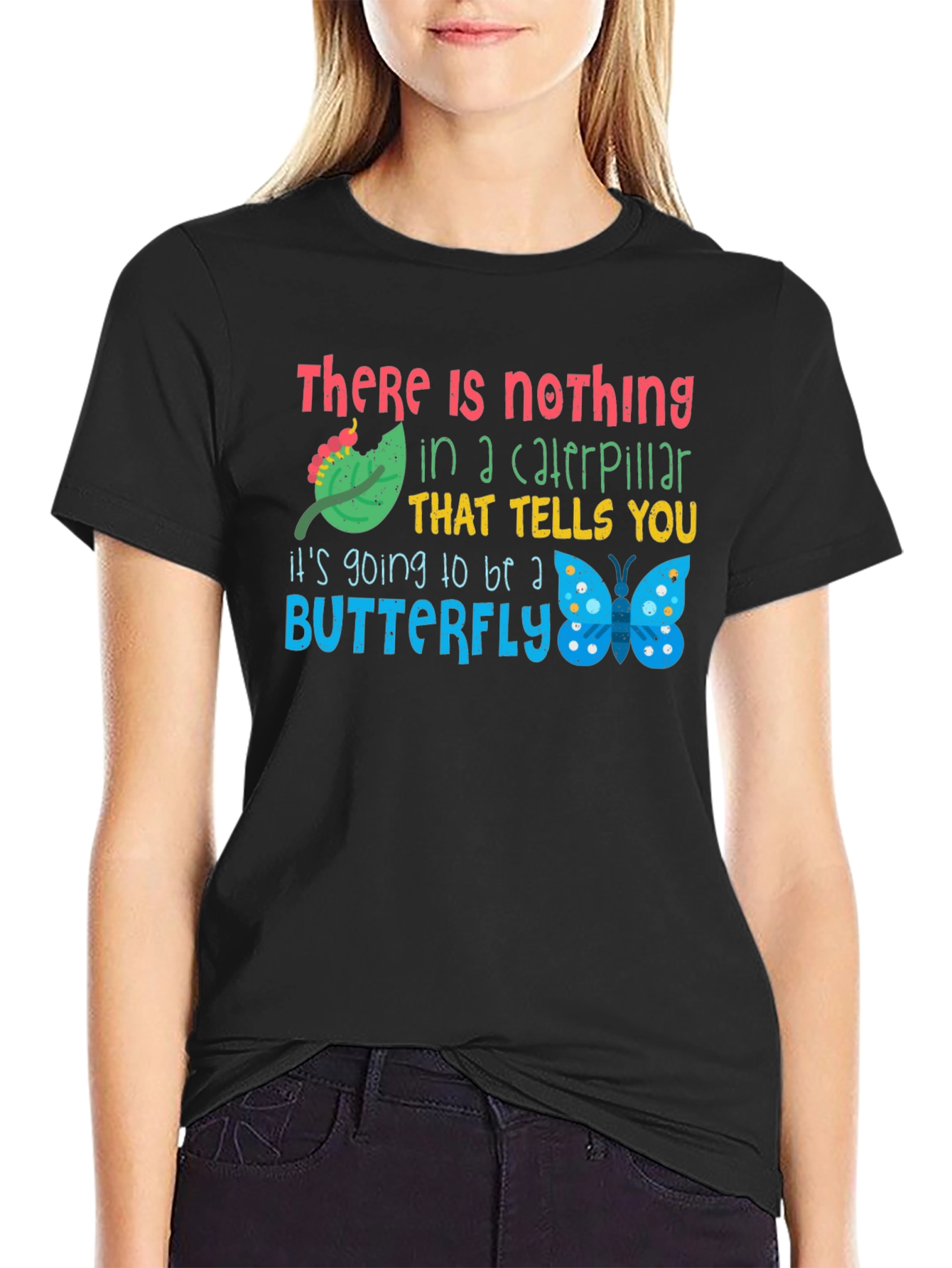 Caterpillar to Butterfly Graphic T-Shirt