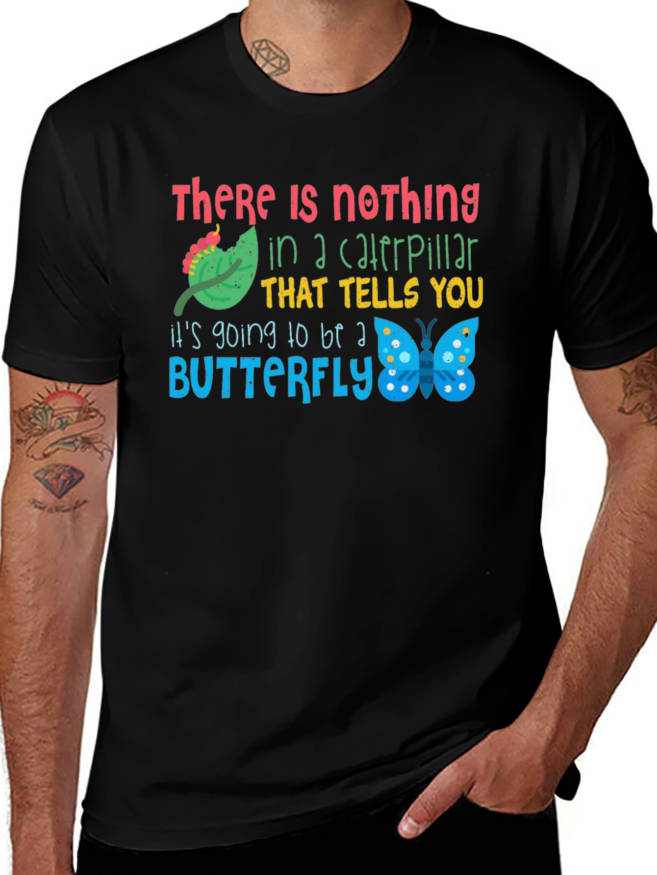 Caterpillar to Butterfly Graphic T-Shirt