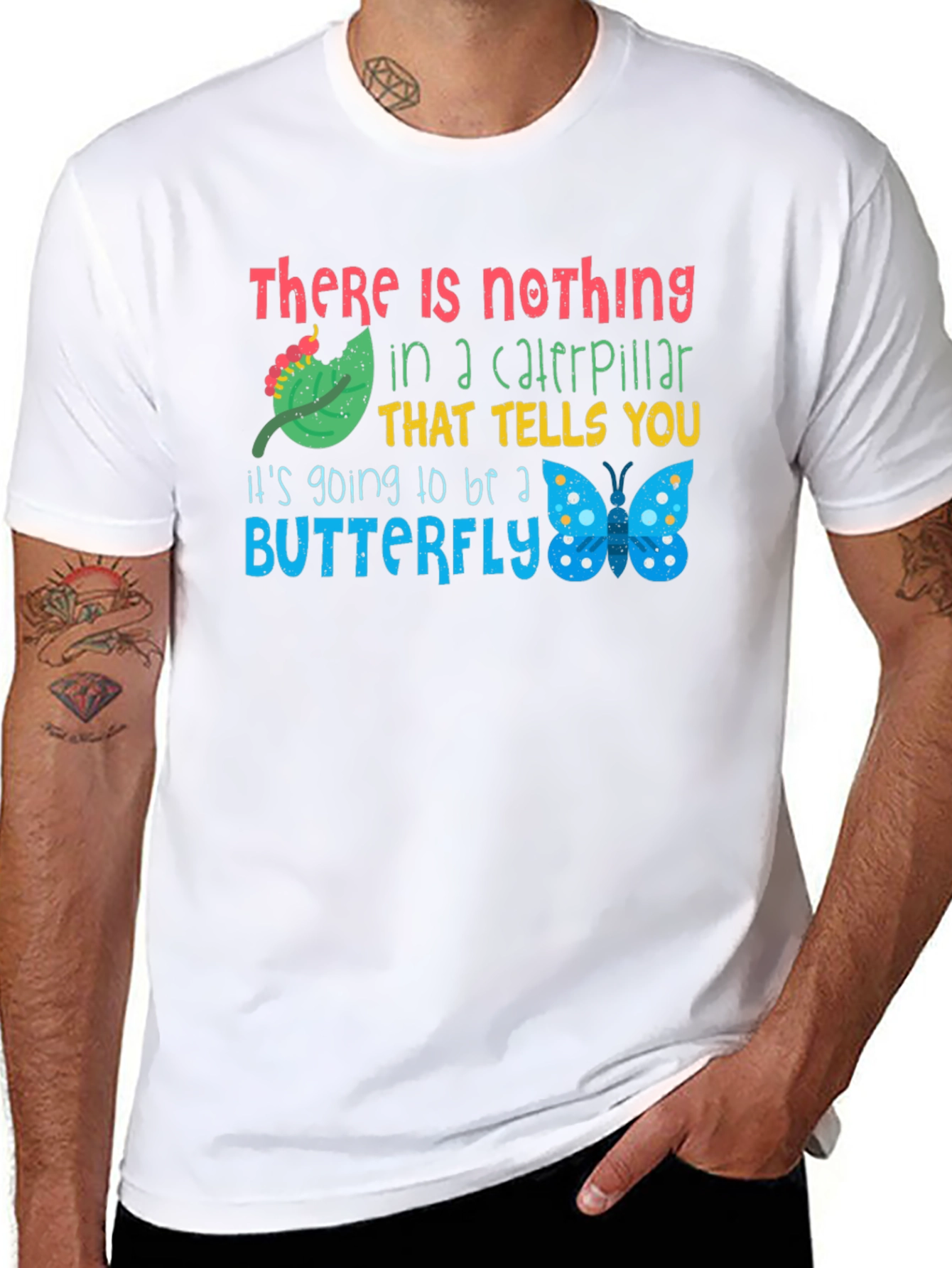 Caterpillar to Butterfly Graphic T-Shirt