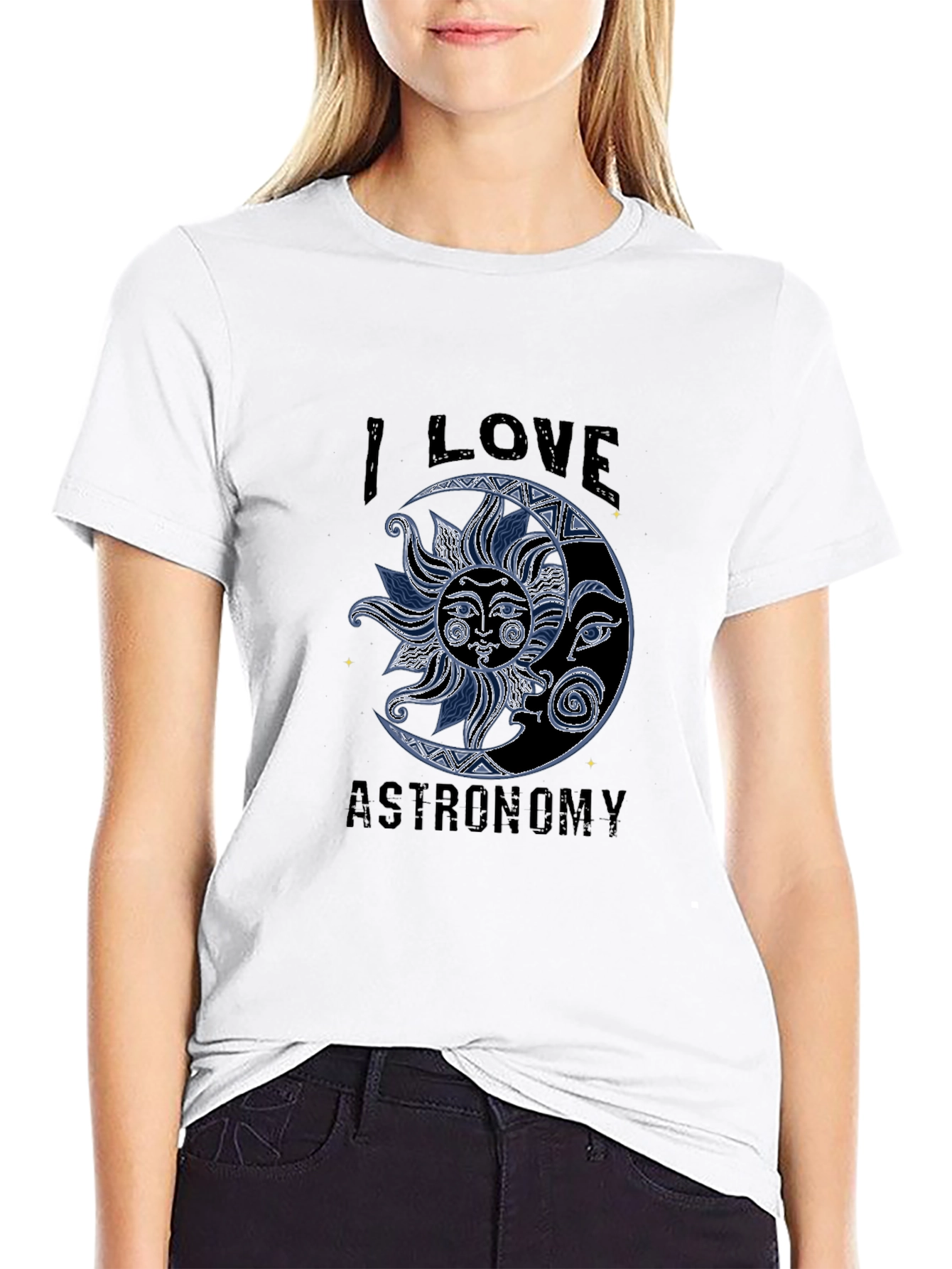 I Love Astronomy Sun and Moon Graphic T-Shirt