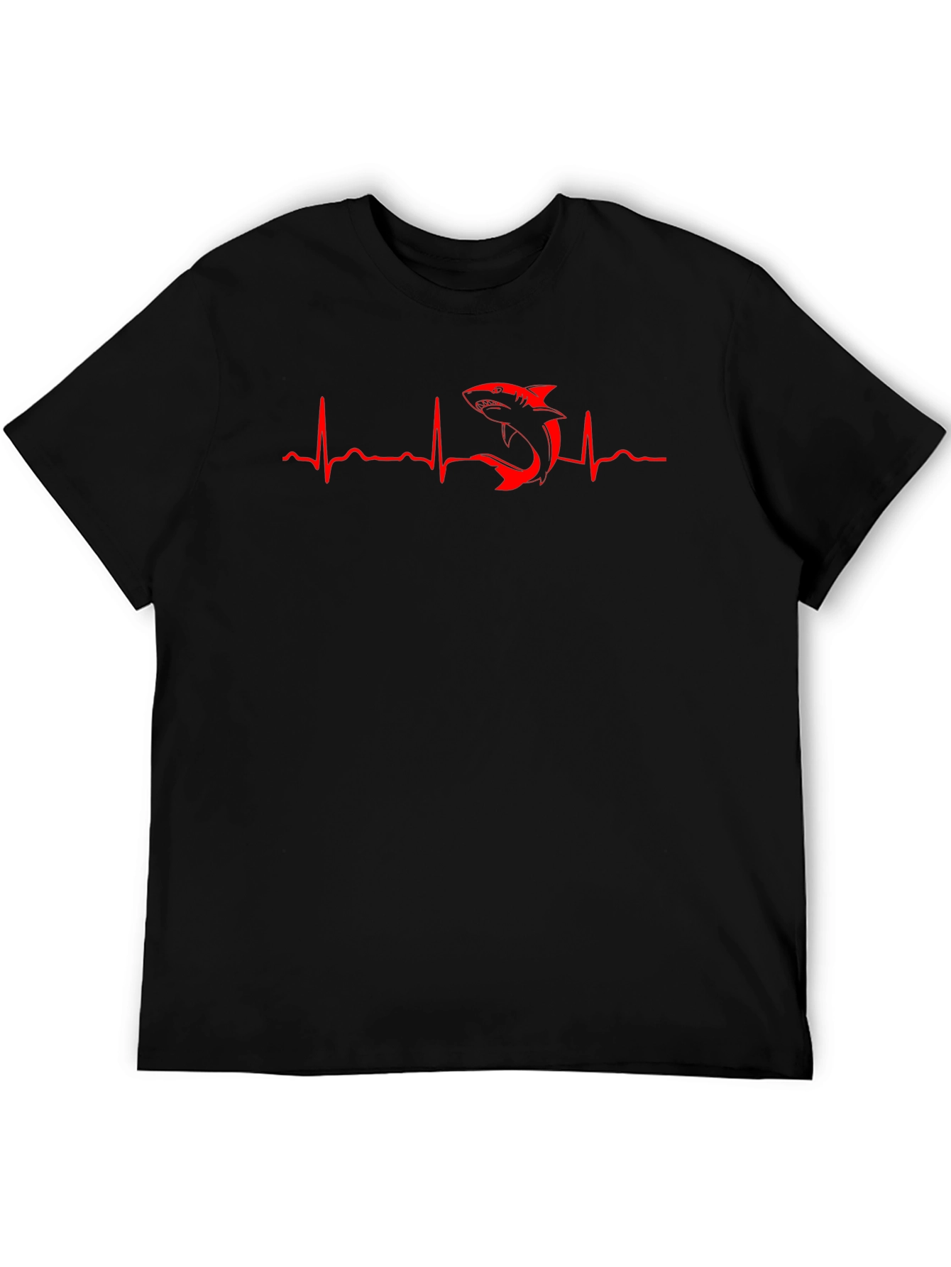 Shark Heartbeat T-Shirt - Mens Black Tee