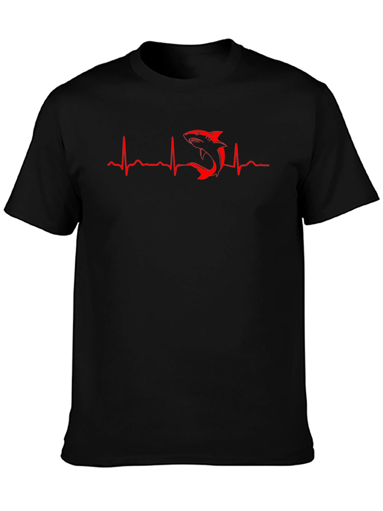 Shark Heartbeat T-Shirt - Mens Black Tee