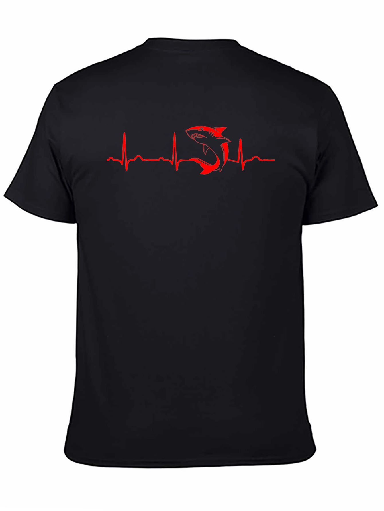 Shark Heartbeat T-Shirt - Mens Black Tee