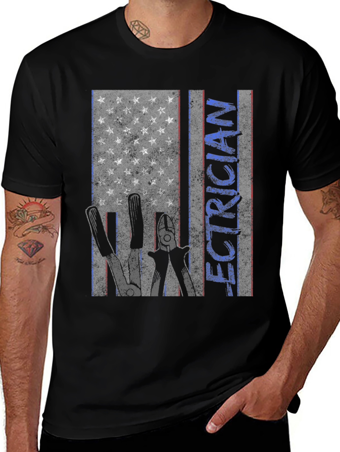 Electrician American Flag T-Shirt