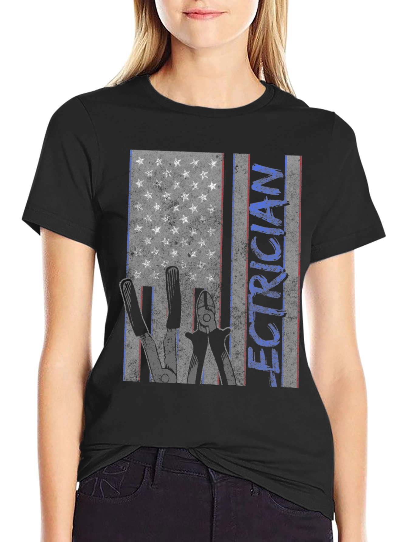 Electrician American Flag T-Shirt