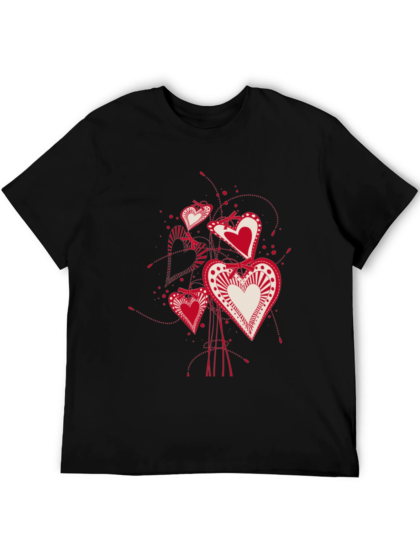Heart Bouquet Graphic Tee - Black