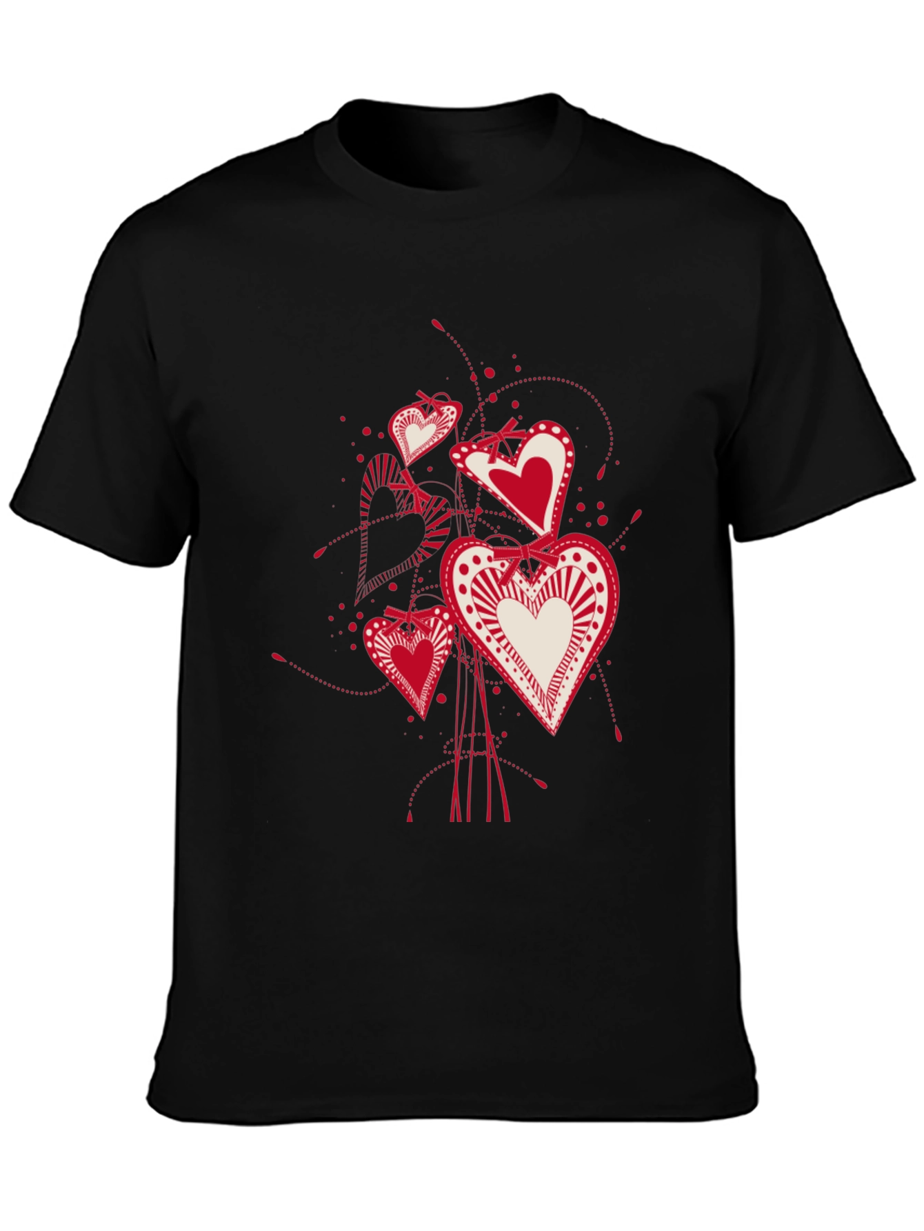 Heart Bouquet Graphic Tee - Black