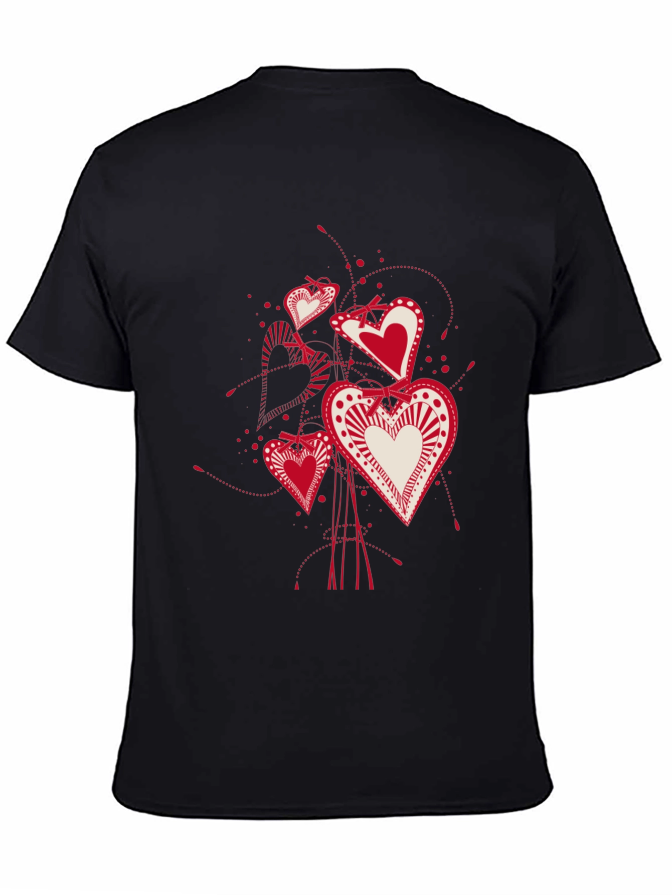 Heart Bouquet Graphic Tee - Black