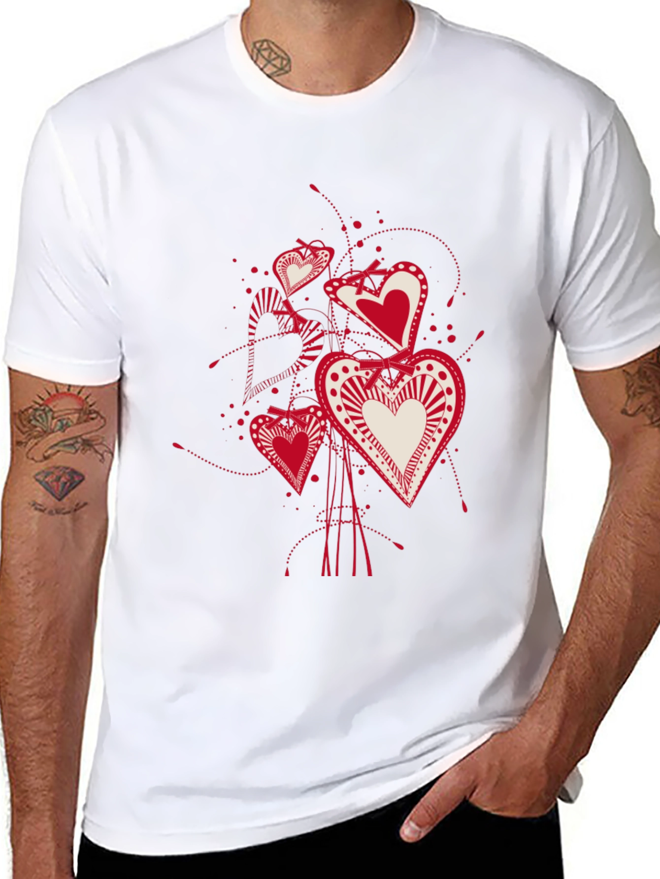Heart Bouquet Graphic Tee - Black