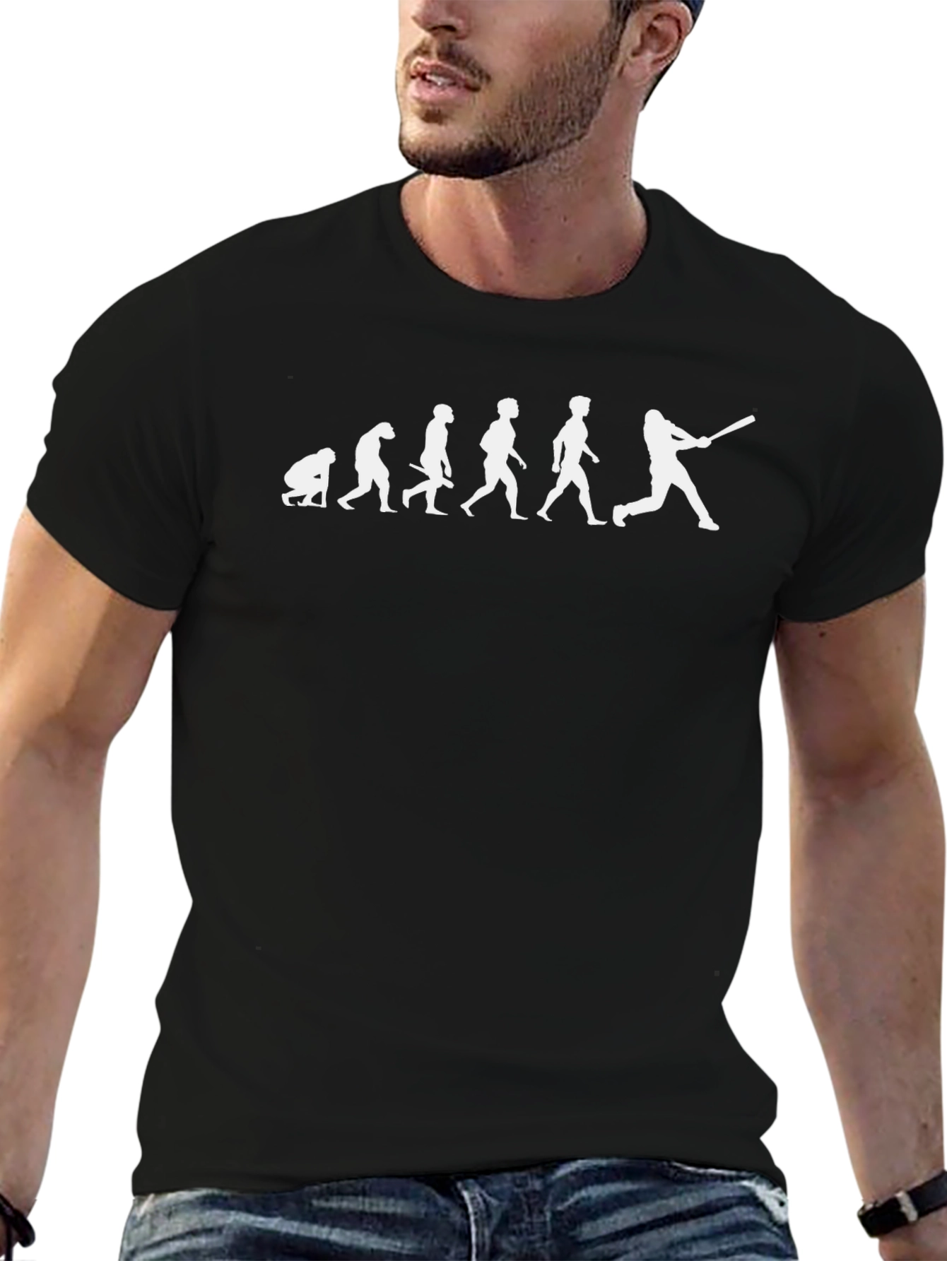 Evolution of Baseball Black T-Shirt