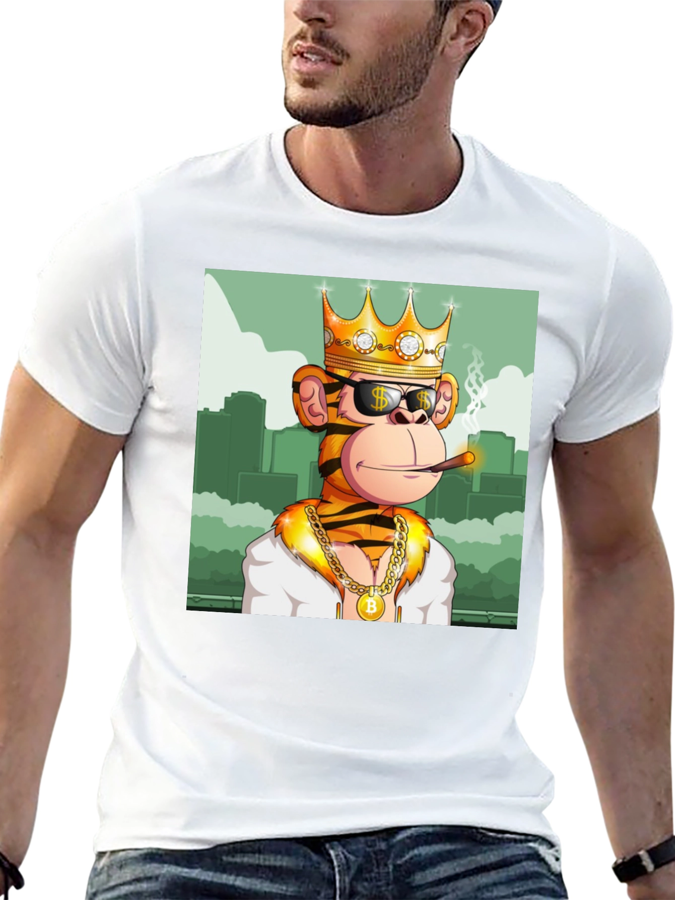 King Monkey Graphic Tee - Black Crewneck