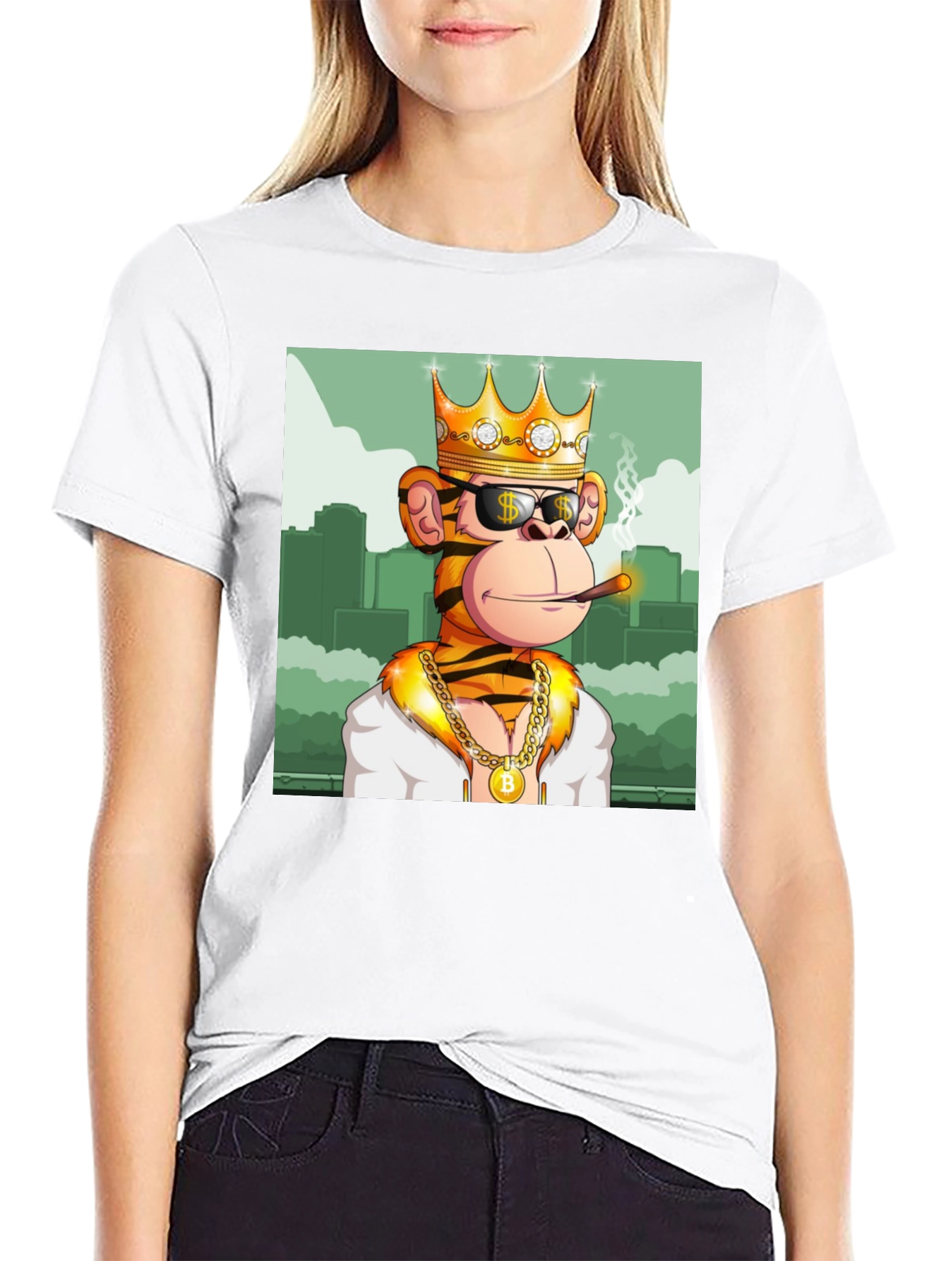 King Monkey Graphic Tee - Black Crewneck